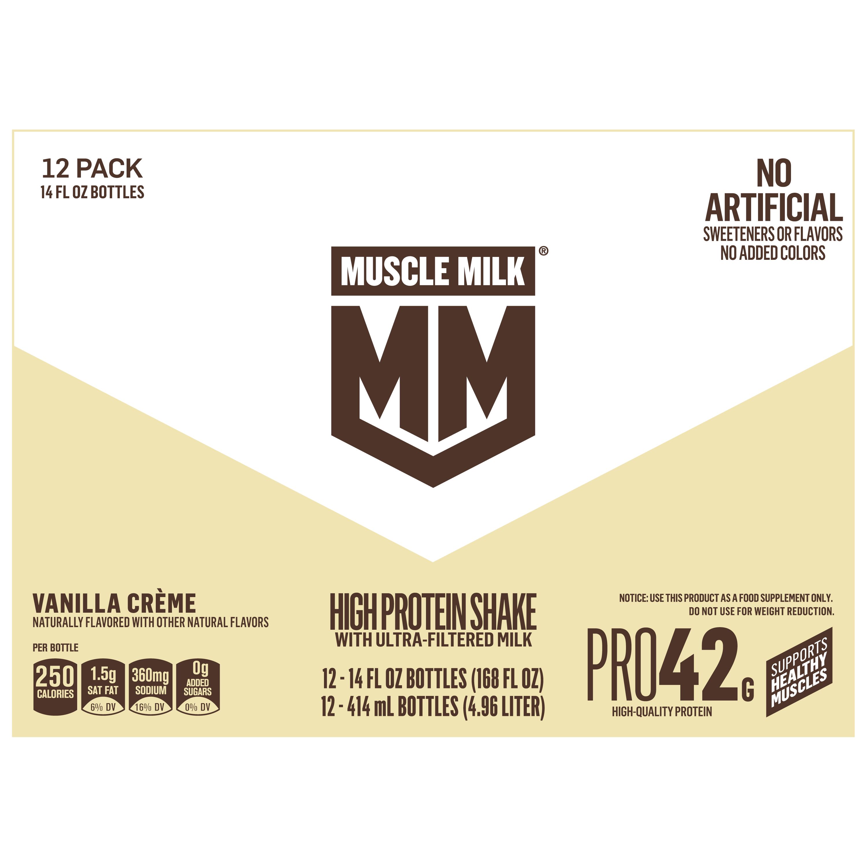 Muscle Milk, Pro42, Vanilla Creme Flavored, High Protein Shake thumbnail