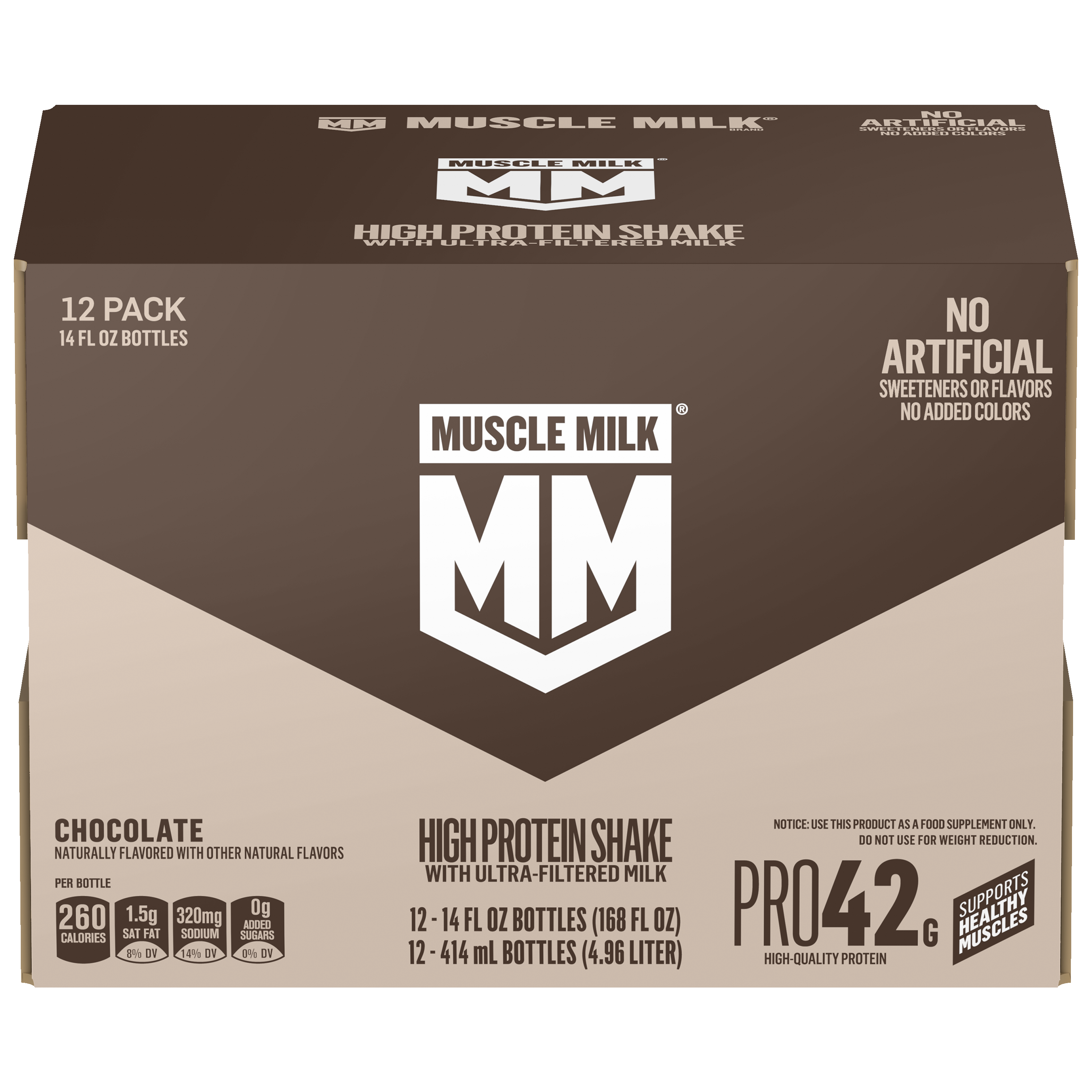 Muscle Milk, Pro42, Chocolate Flavored, High Protein Shake