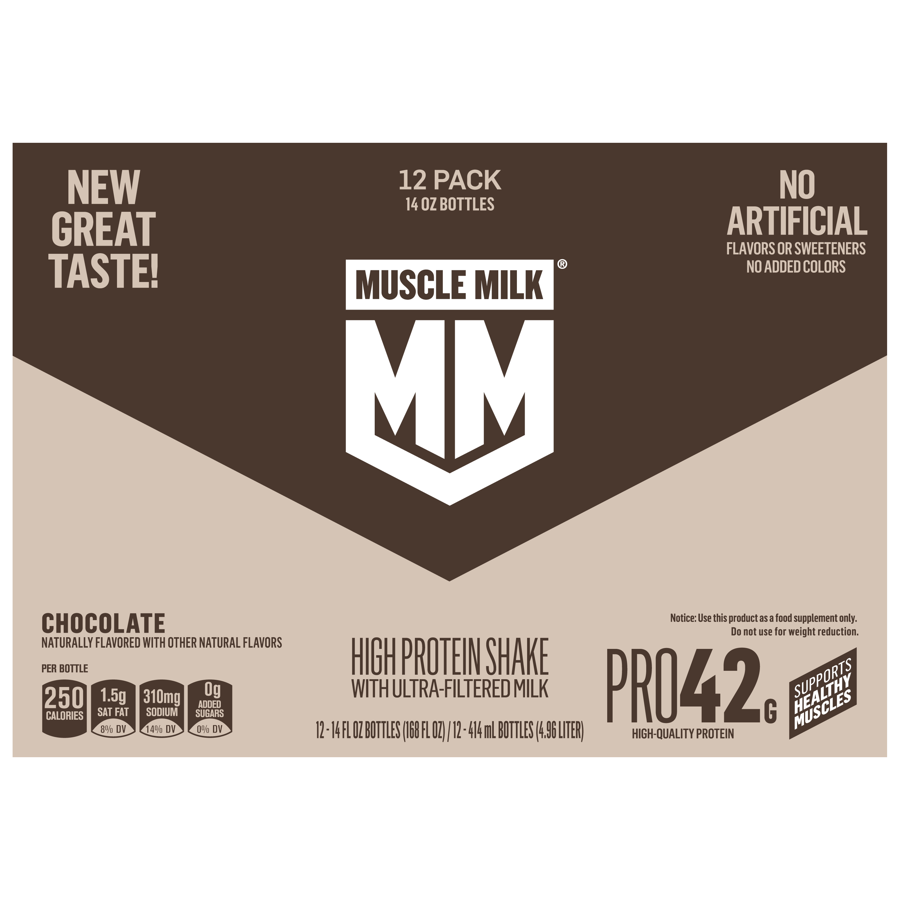 Muscle Milk, Pro42, Chocolate Flavored, High Protein Shake thumbnail