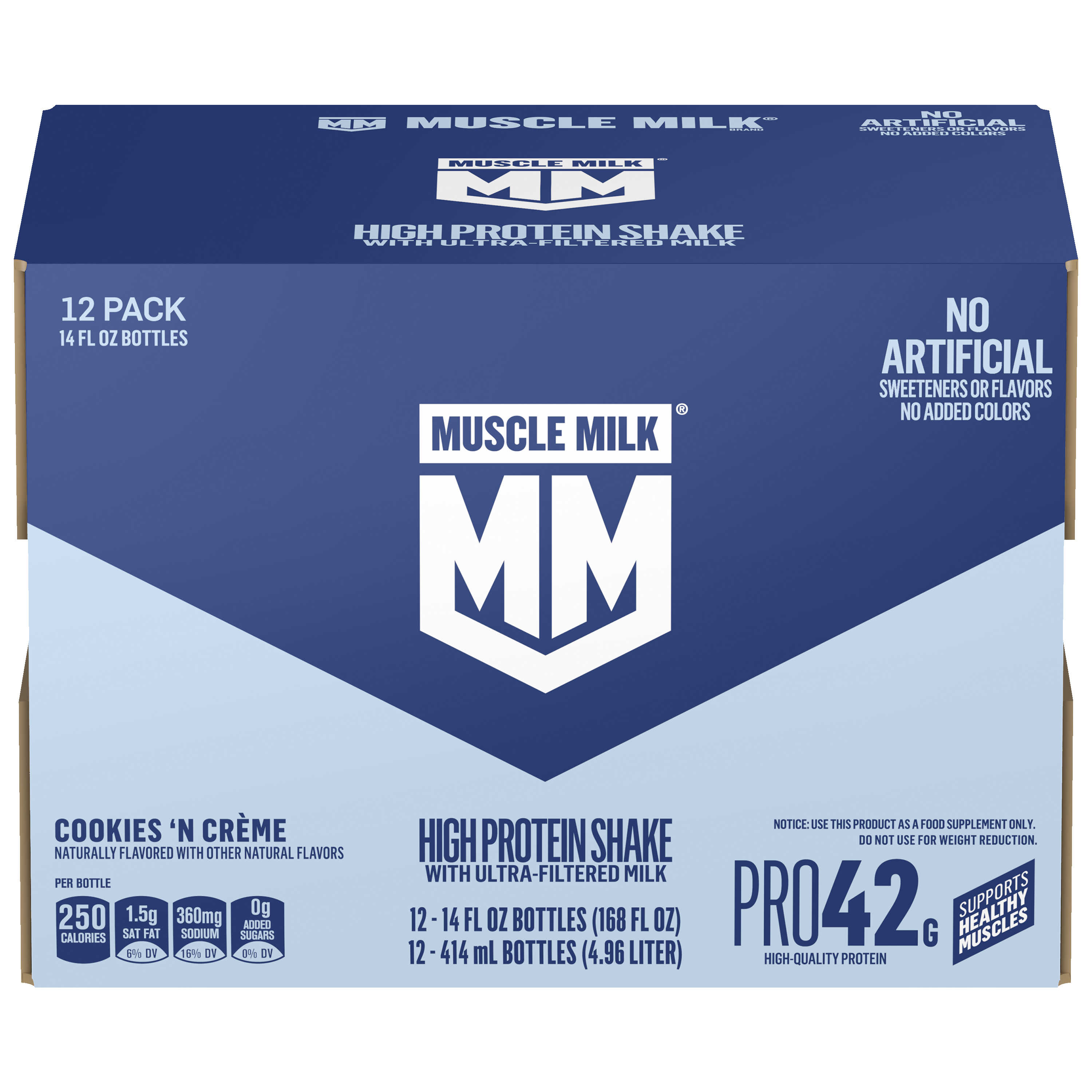 Muscle Milk, Pro42, Cookies 'N Creme Flavored, High Protein Shake thumbnail