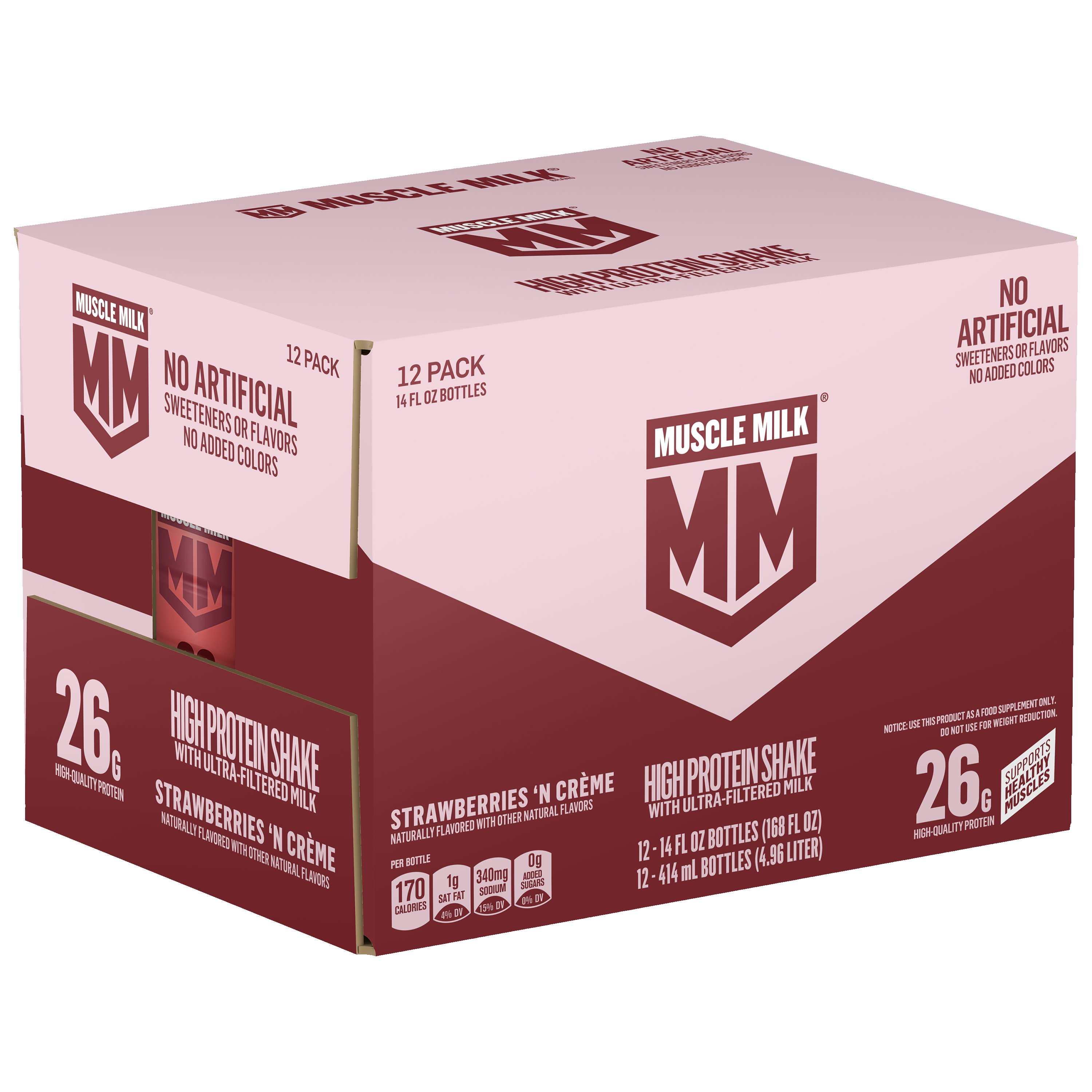 Muscle Milk, Strawberries 'N Creme Flavored, High Protein Shake thumbnail