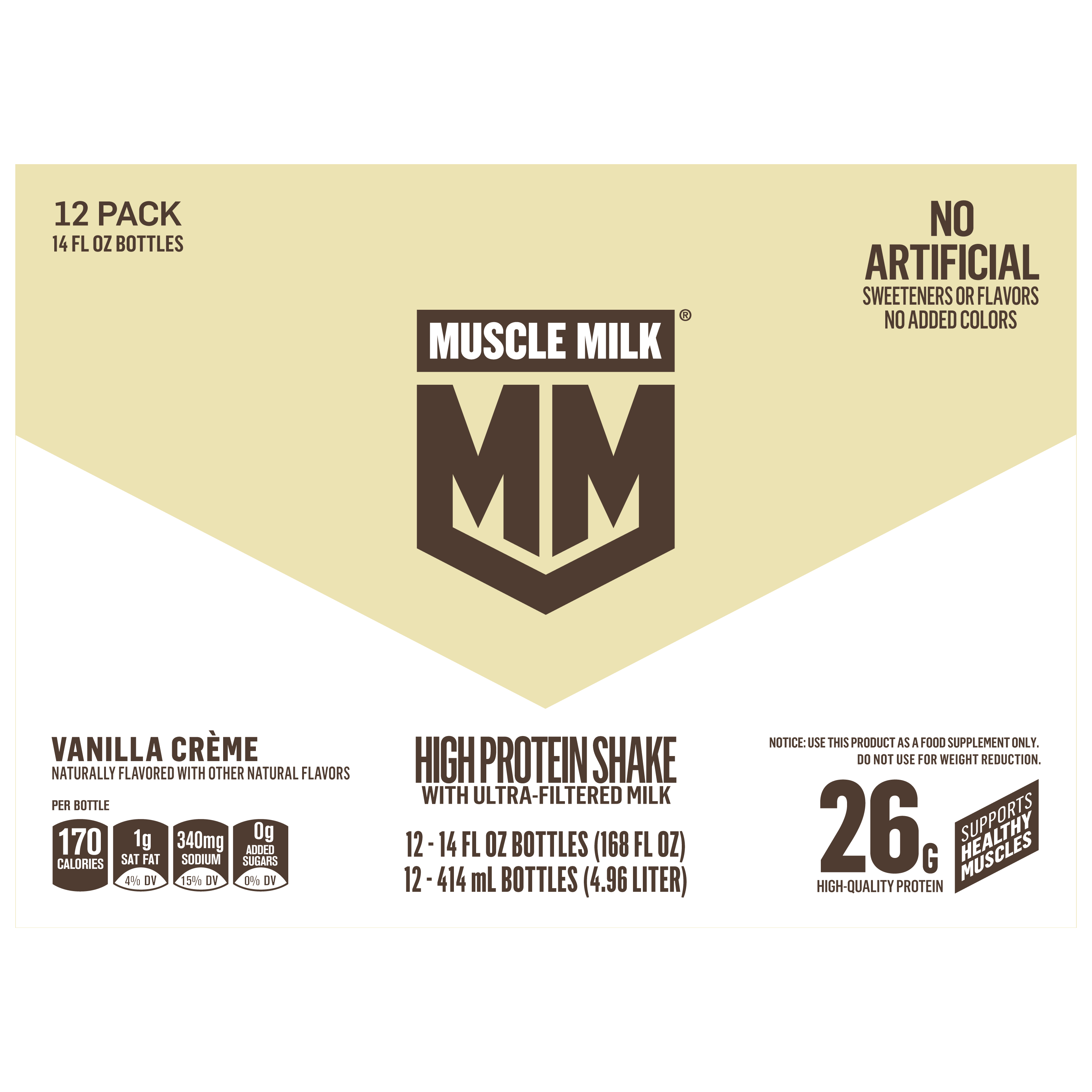 Muscle Milk, Vanilla Creme Flavored, High Protein Shake thumbnail