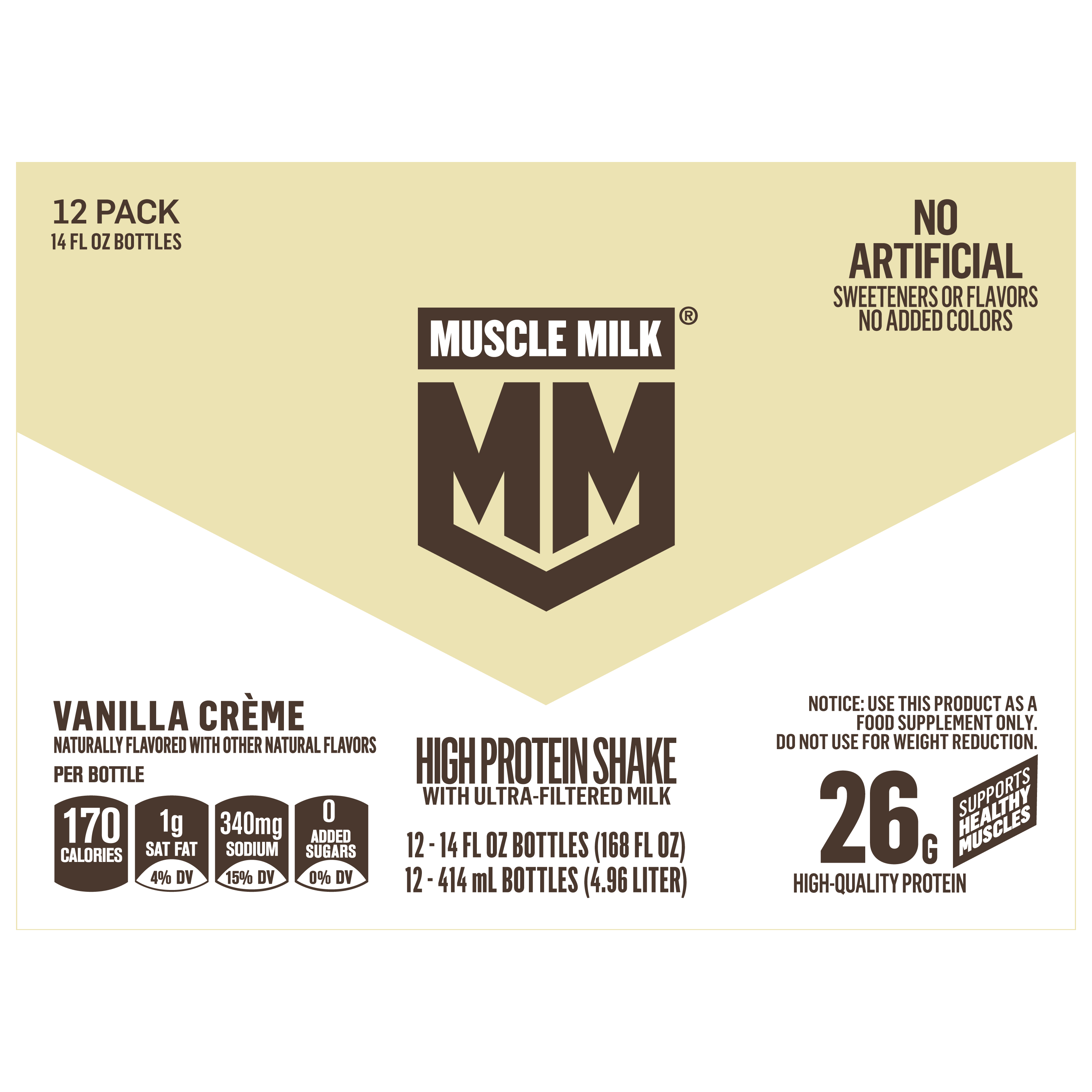 Muscle Milk, Vanilla Creme Flavored, High Protein Shake thumbnail