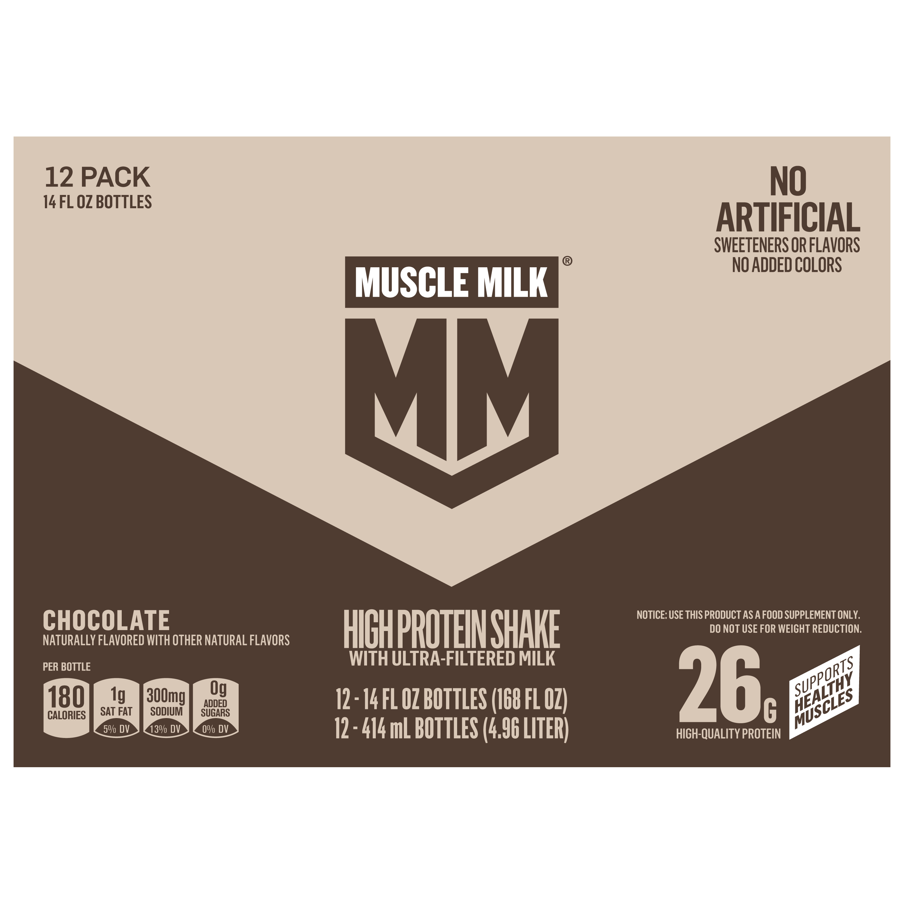 Muscle Milk, Chocolate Flavored, High Protein Shake thumbnail