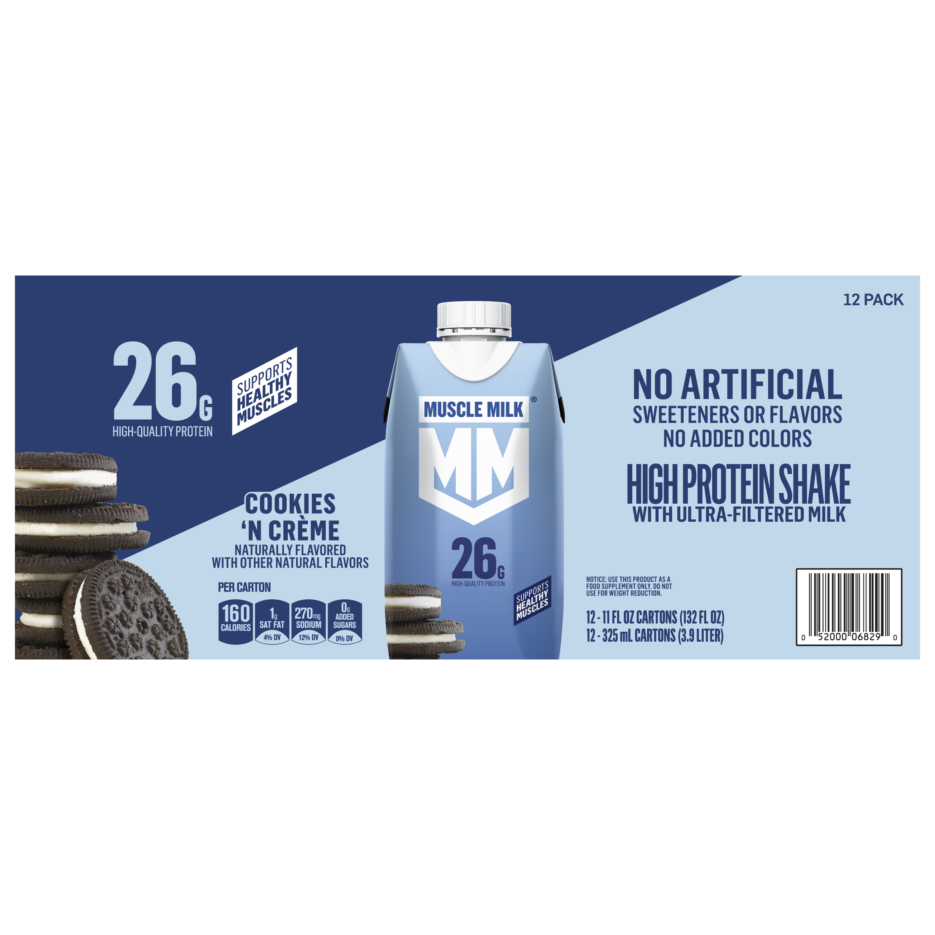Muscle Milk, Cookies 'N Creme Flavored, High Protein Shake thumbnail