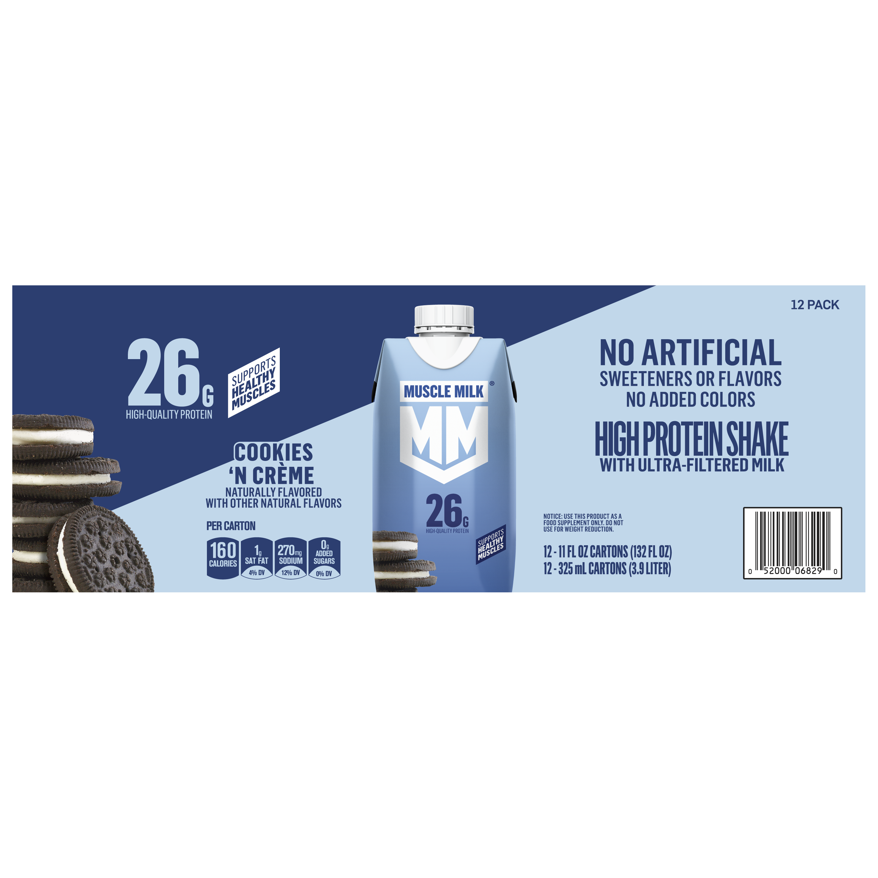 Muscle Milk, Cookies 'N Creme Flavored, High Protein Shake thumbnail