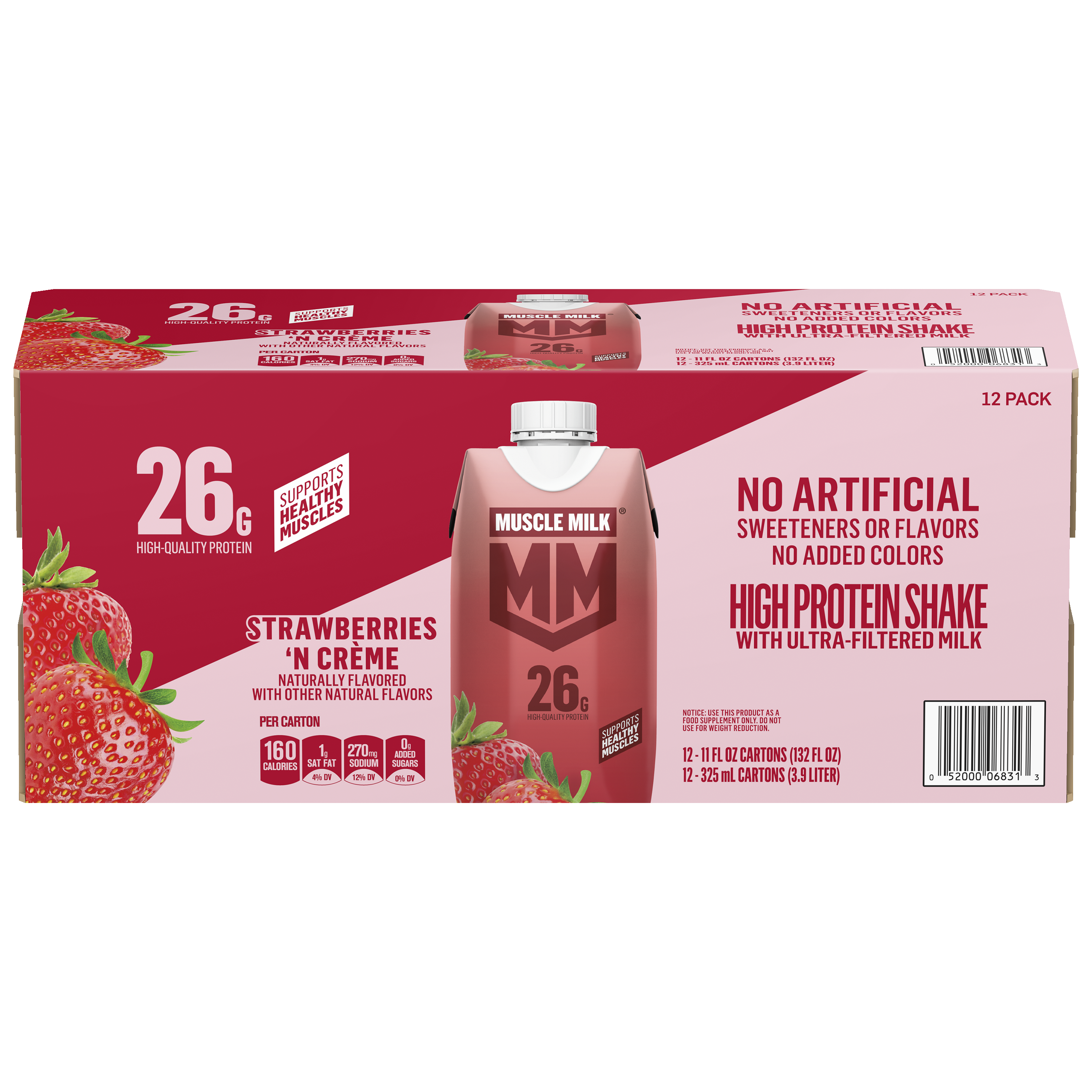 Muscle Milk, Strawberries 'N Creme Flavored, High Protein Shake thumbnail