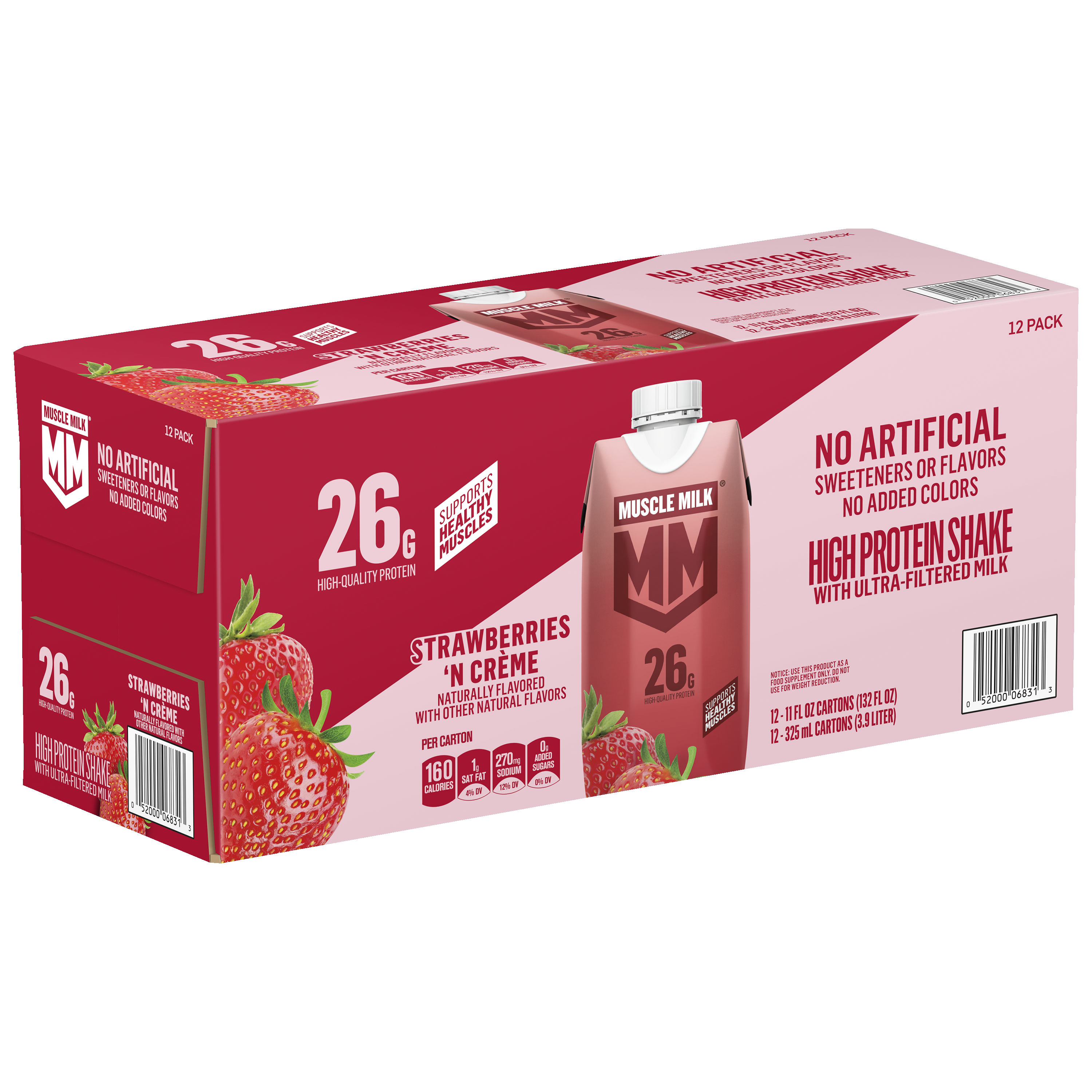 Muscle Milk, Strawberries 'N Creme Flavored, High Protein Shake thumbnail