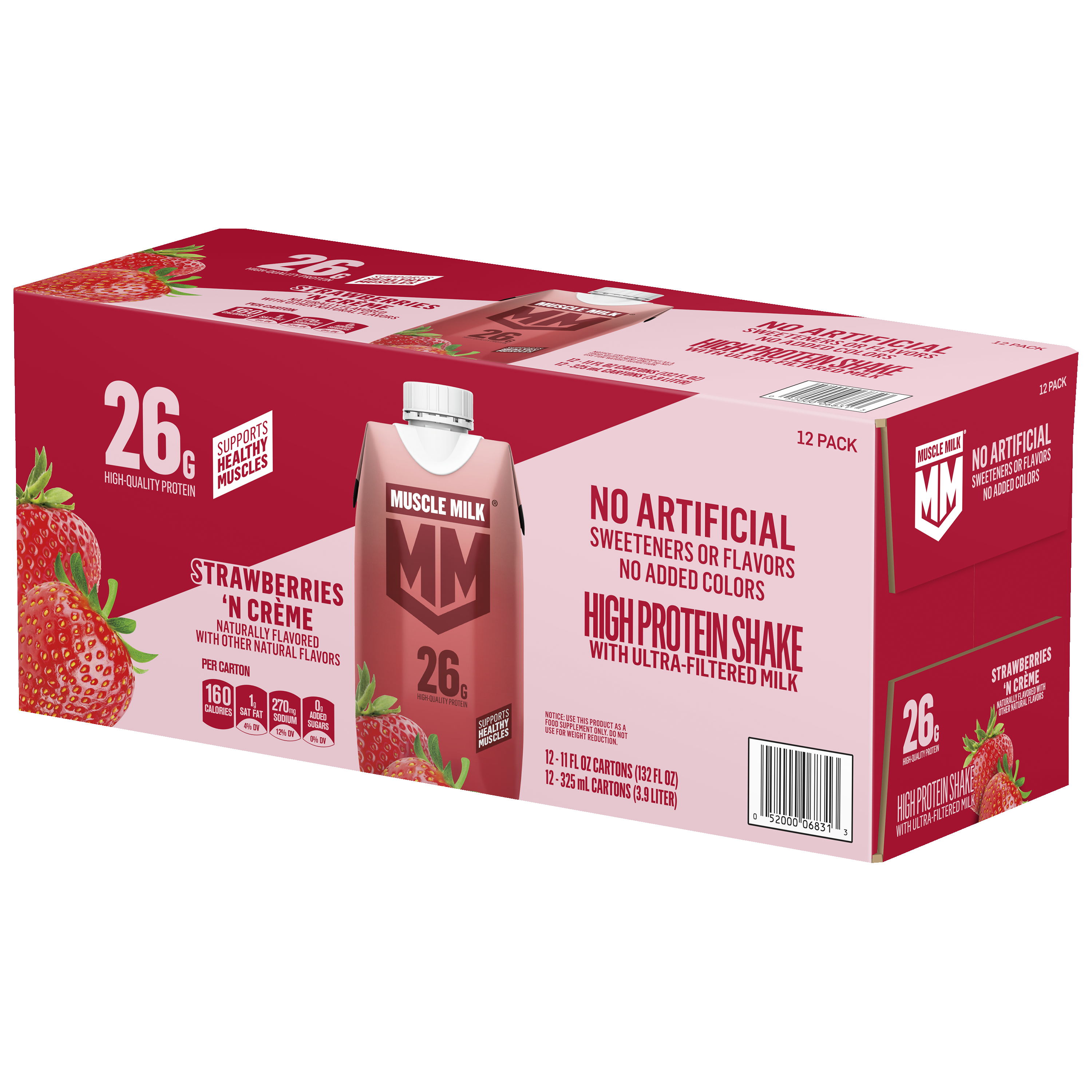 Muscle Milk, Strawberries 'N Creme Flavored, High Protein Shake thumbnail