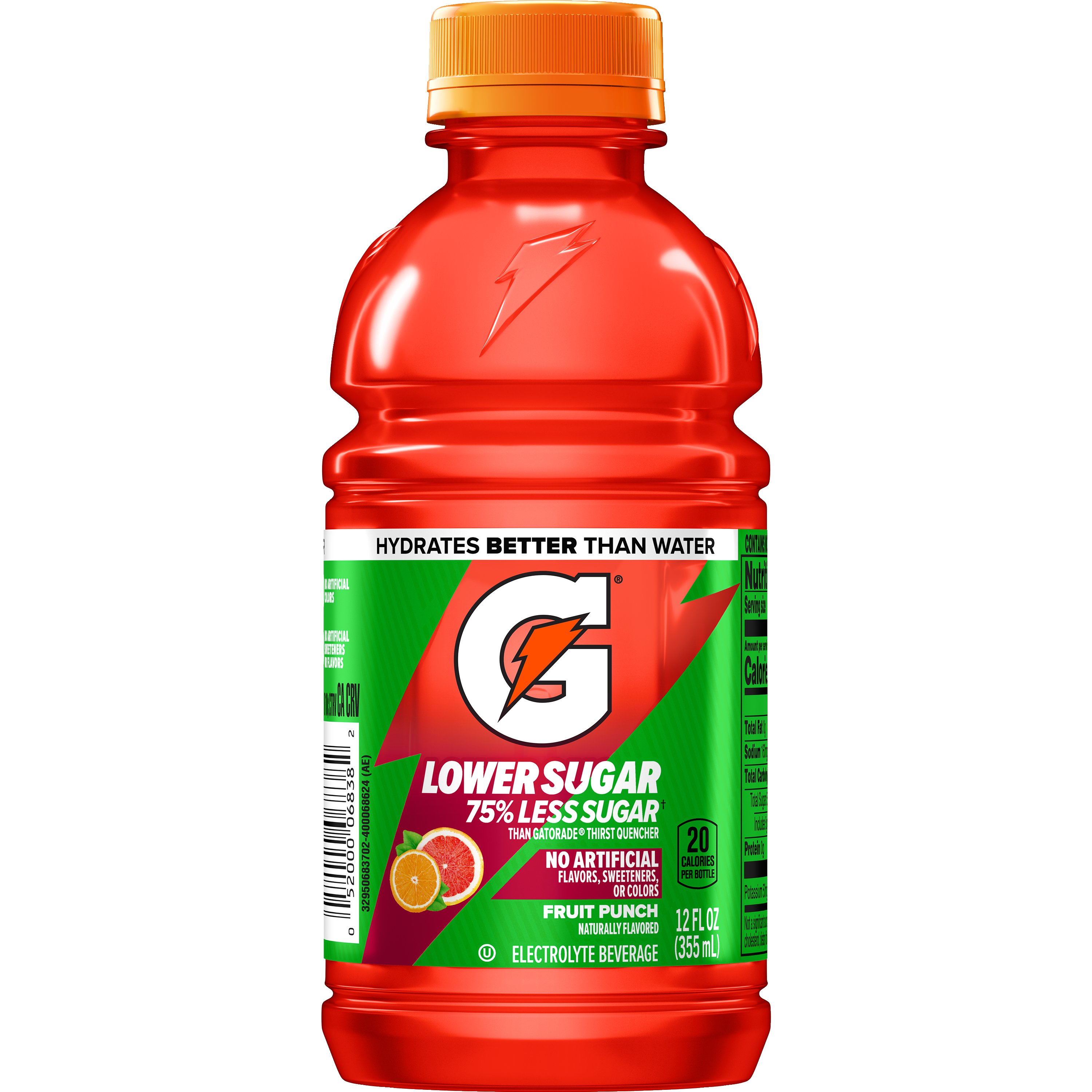 Gatorade, Lower Sugar, Fruit Punch Flavored, Electrolyte Beverage