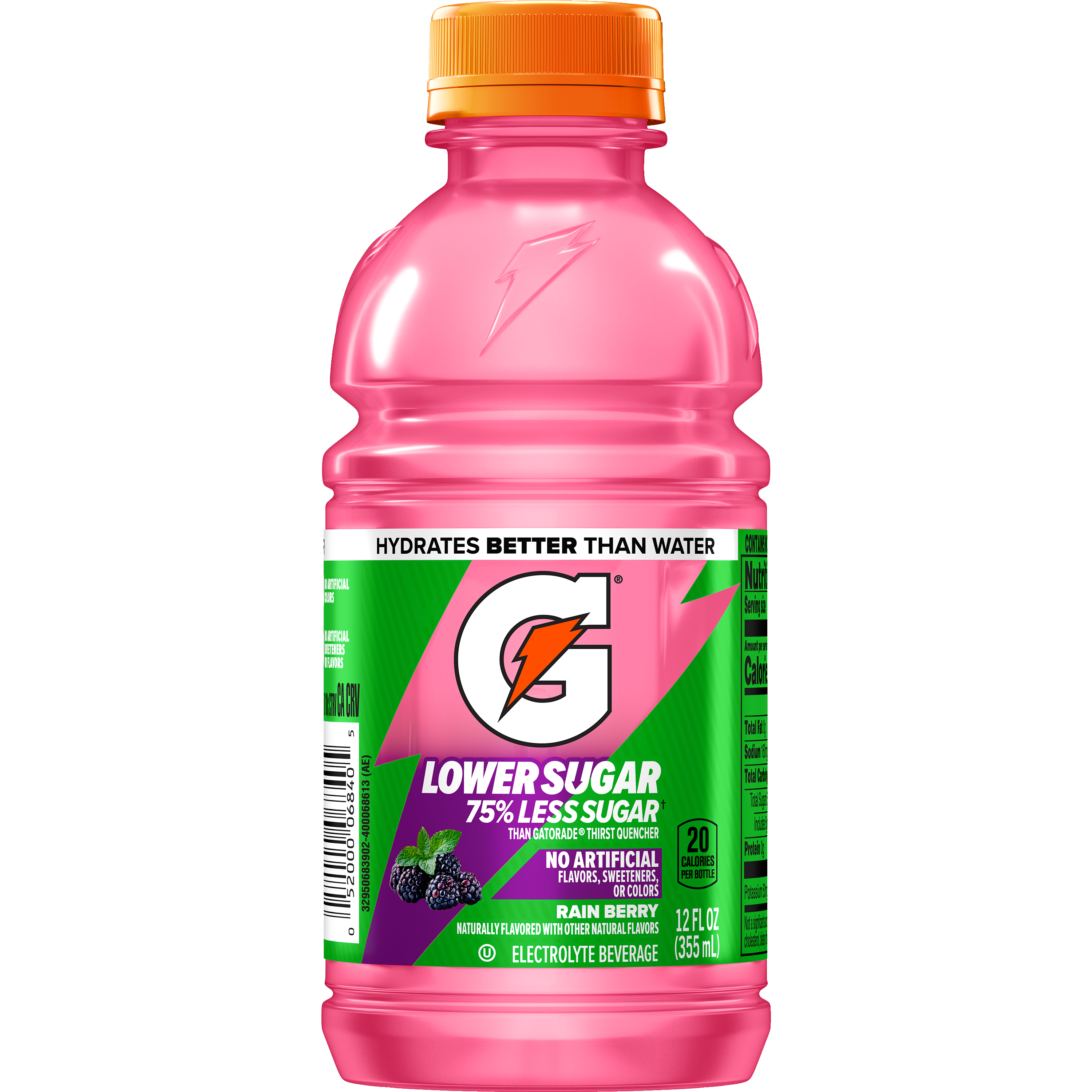 Gatorade, Lower Sugar, Rain Berry Flavored, Electrolyte Beverage