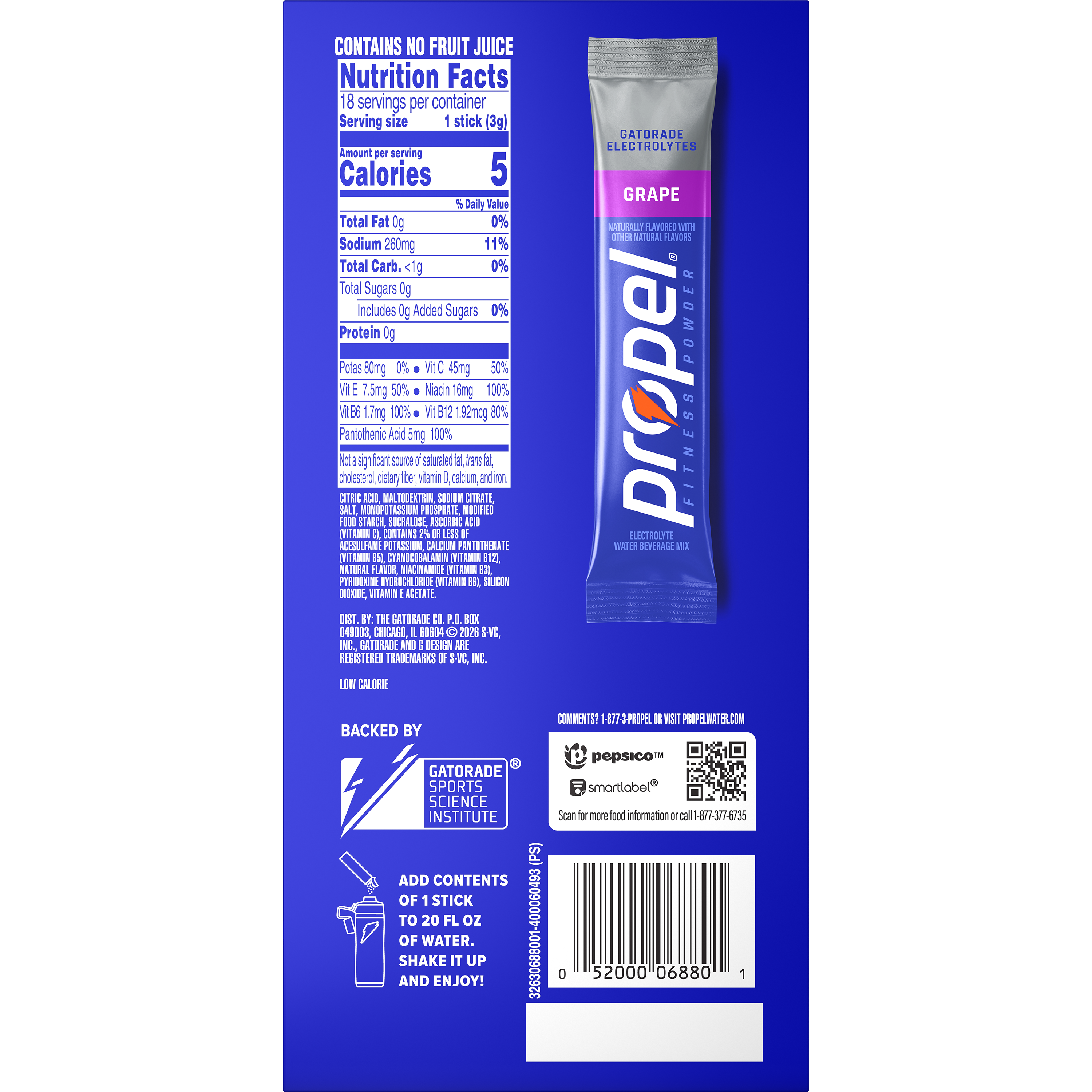 Propel, Grape Flavored, Electrolyte Water Beverage Mix thumbnail