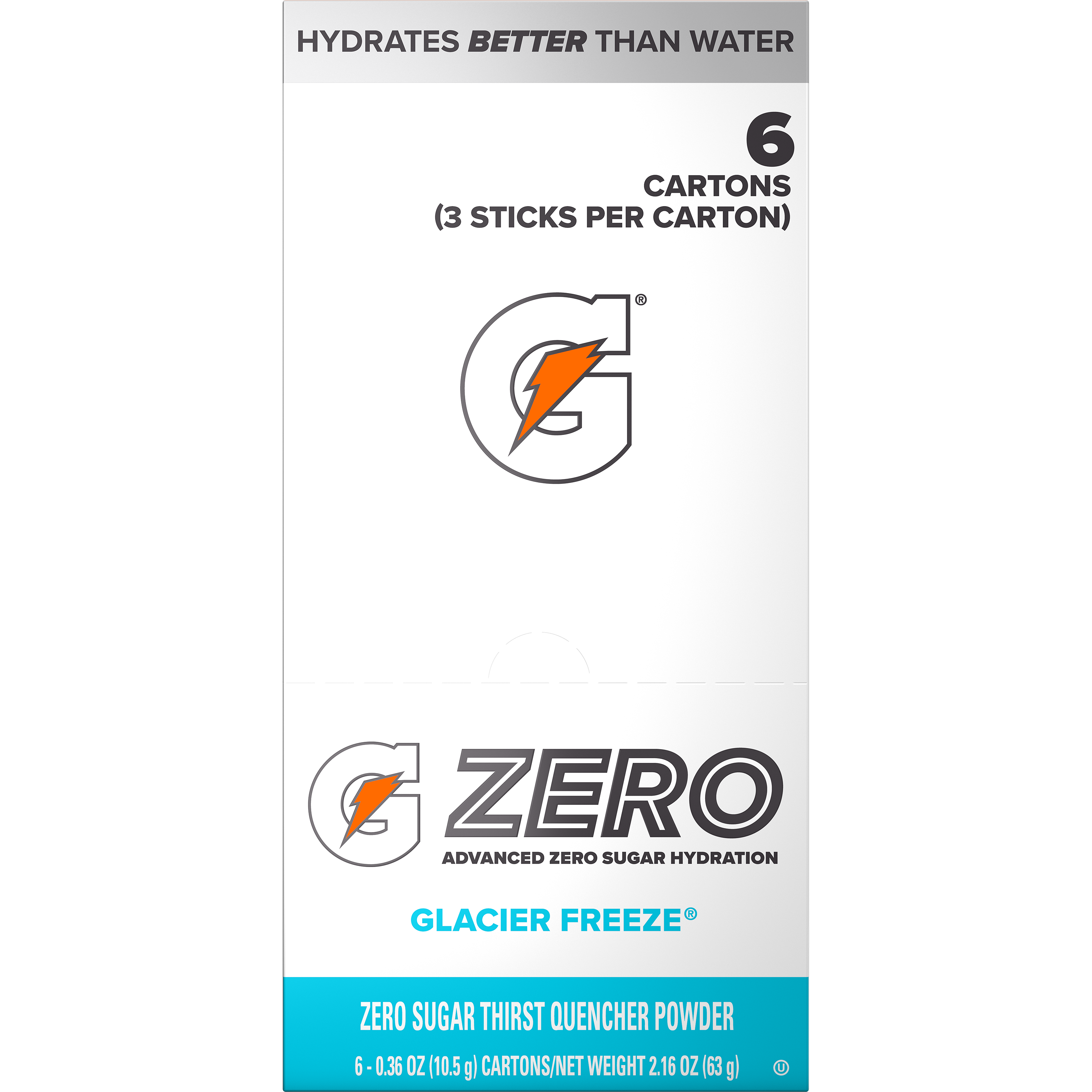Gatorade, Zero, Glacier Freeze, Zero Sugar Thirst Quencher Powder