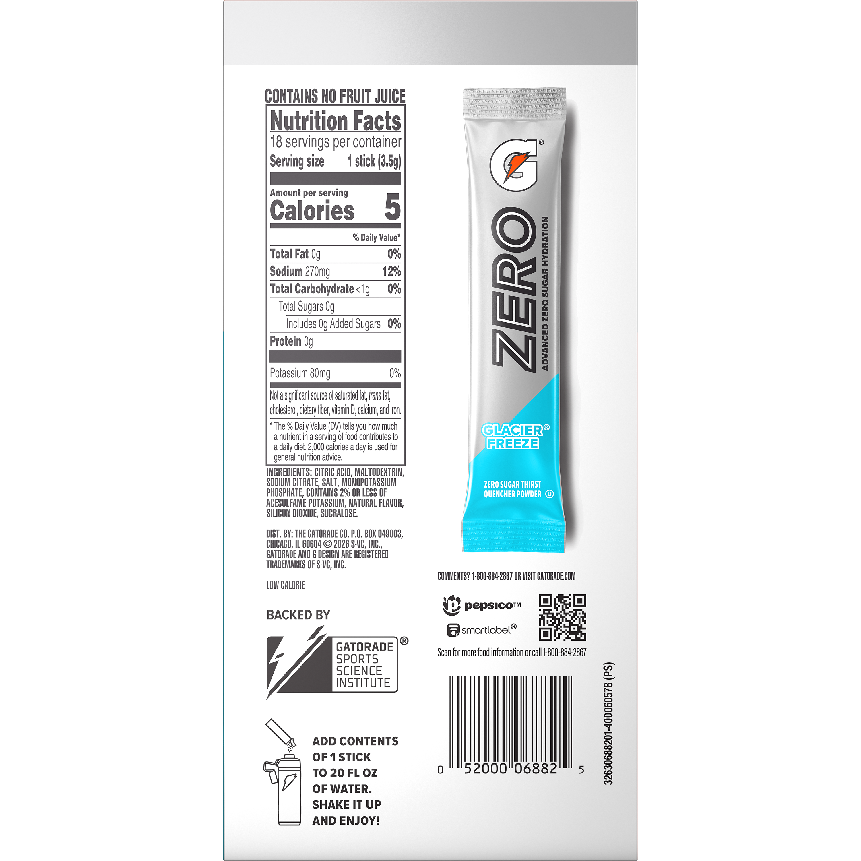 Gatorade, Zero, Glacier Freeze, Zero Sugar Thirst Quencher Powder thumbnail