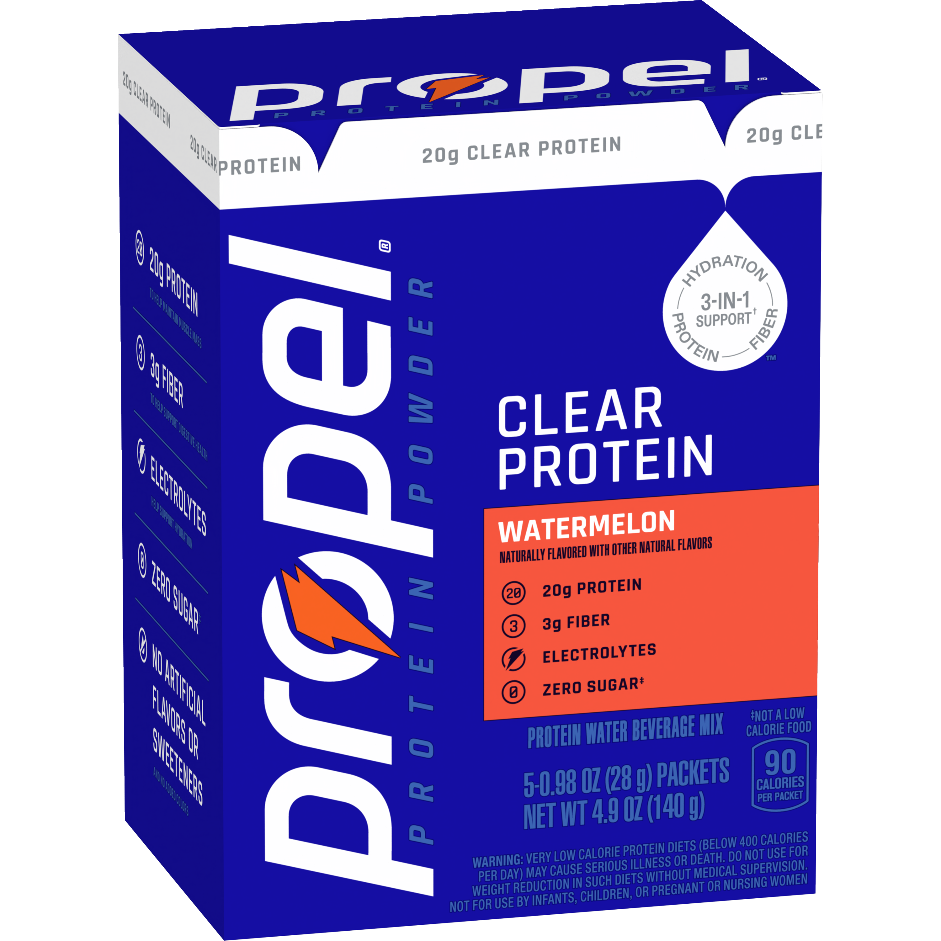 Propel, Clear Protein, Watermelon Flavored, Protein Water Beverage Mix thumbnail