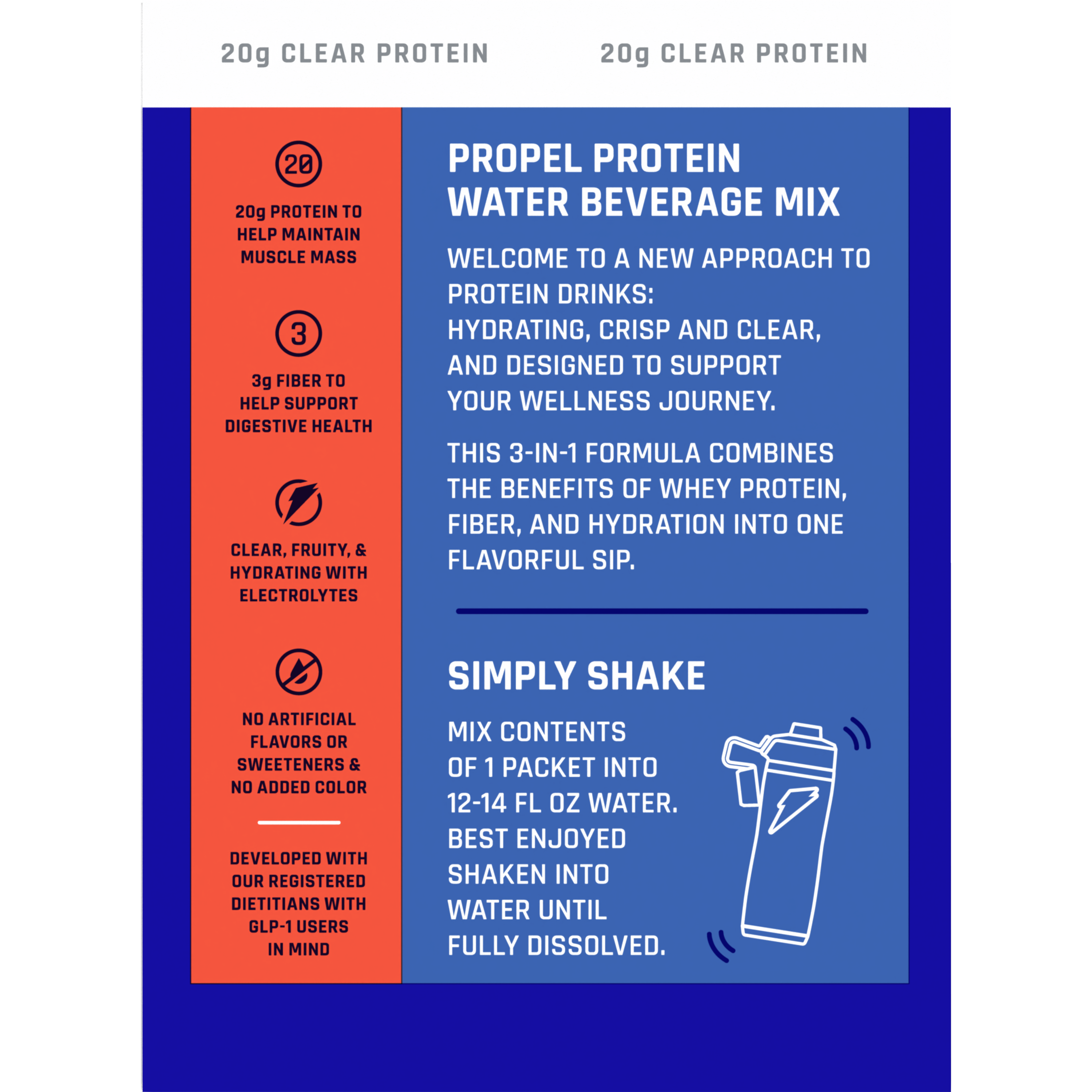 Propel, Clear Protein, Watermelon Flavored, Protein Water Beverage Mix thumbnail