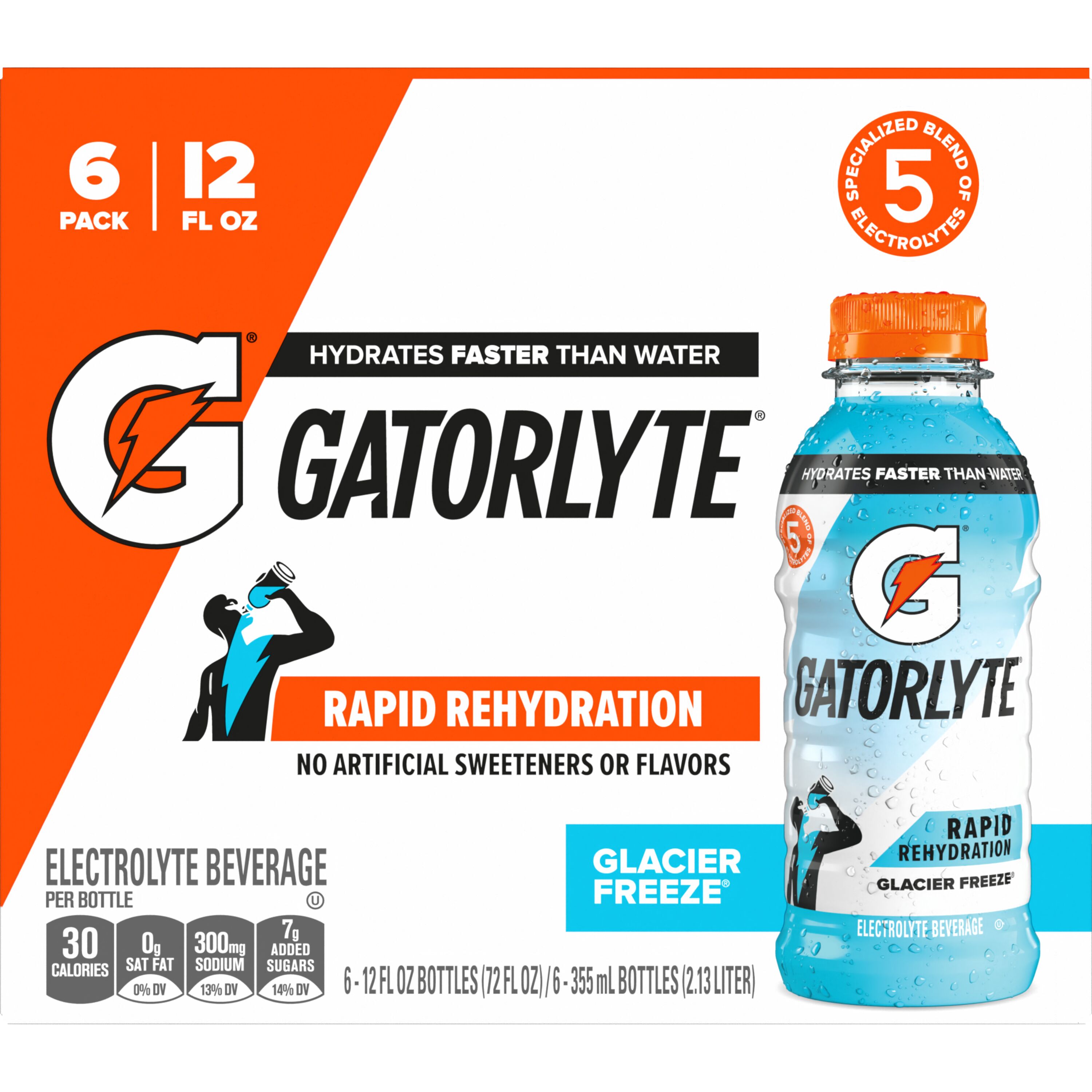 Gatorade, Gatorlyte, Rapid Rehydration, Glacier Freeze, Electrolyte Beverage