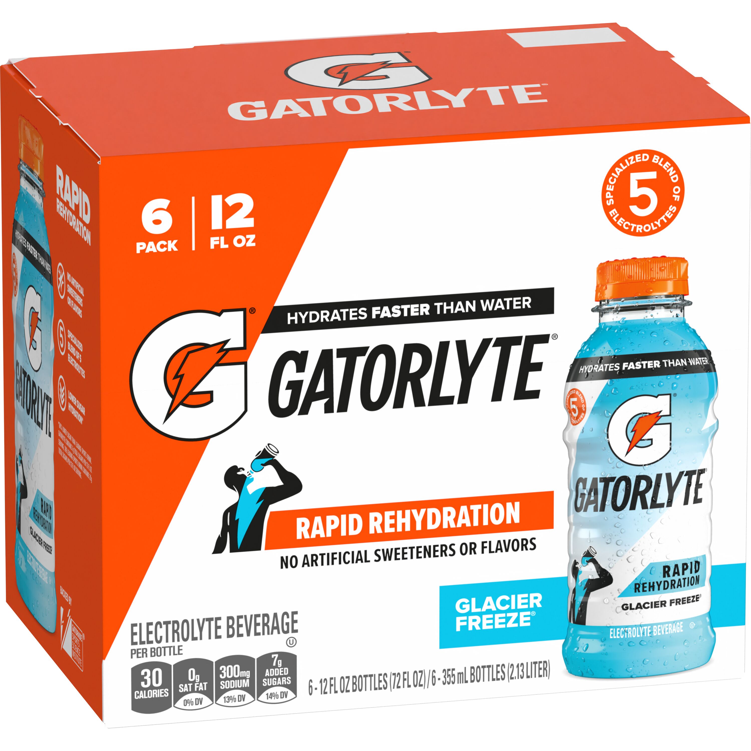 Gatorade, Gatorlyte, Rapid Rehydration, Glacier Freeze, Electrolyte Beverage thumbnail