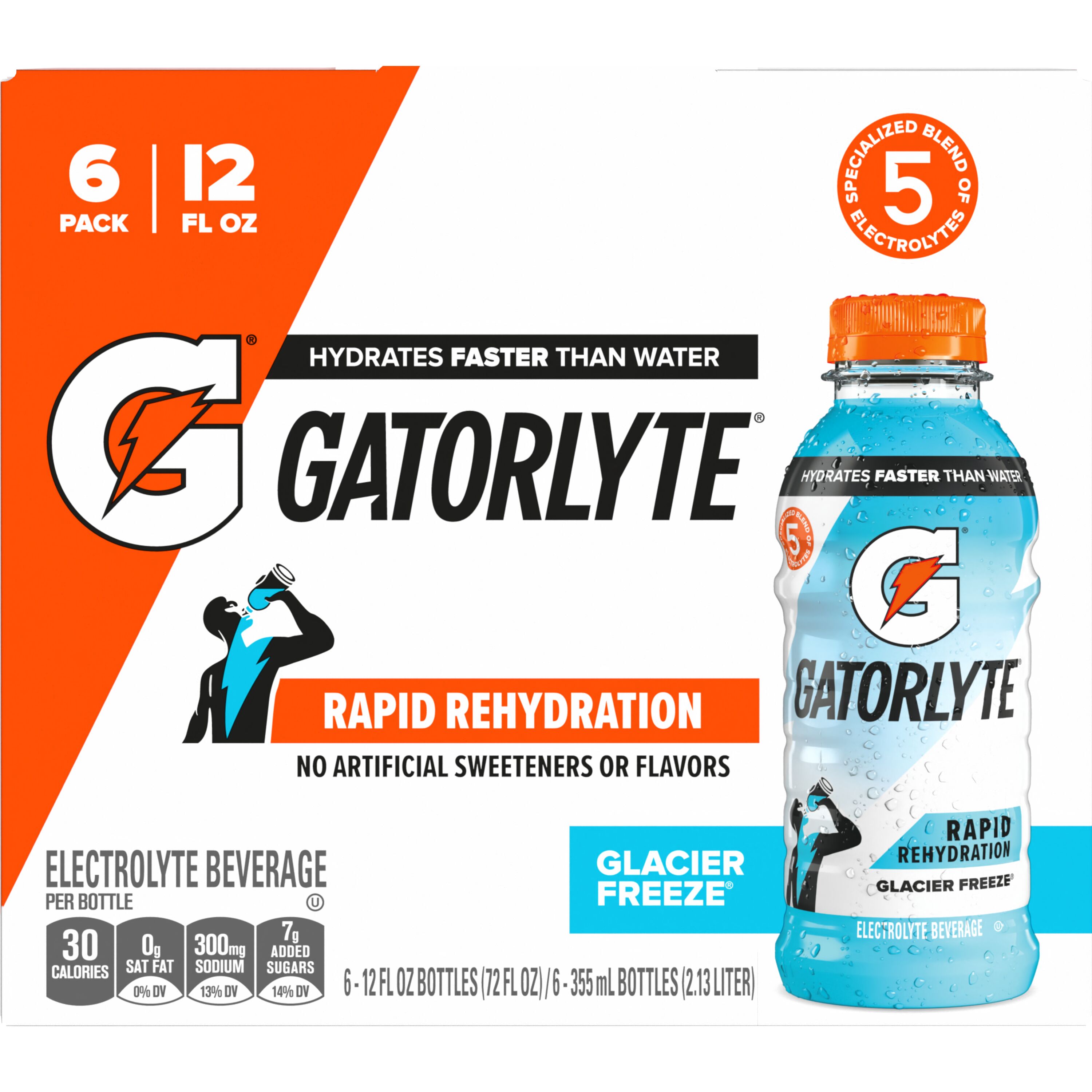 Gatorade, Gatorlyte, Rapid Rehydration, Glacier Freeze, Electrolyte Beverage thumbnail