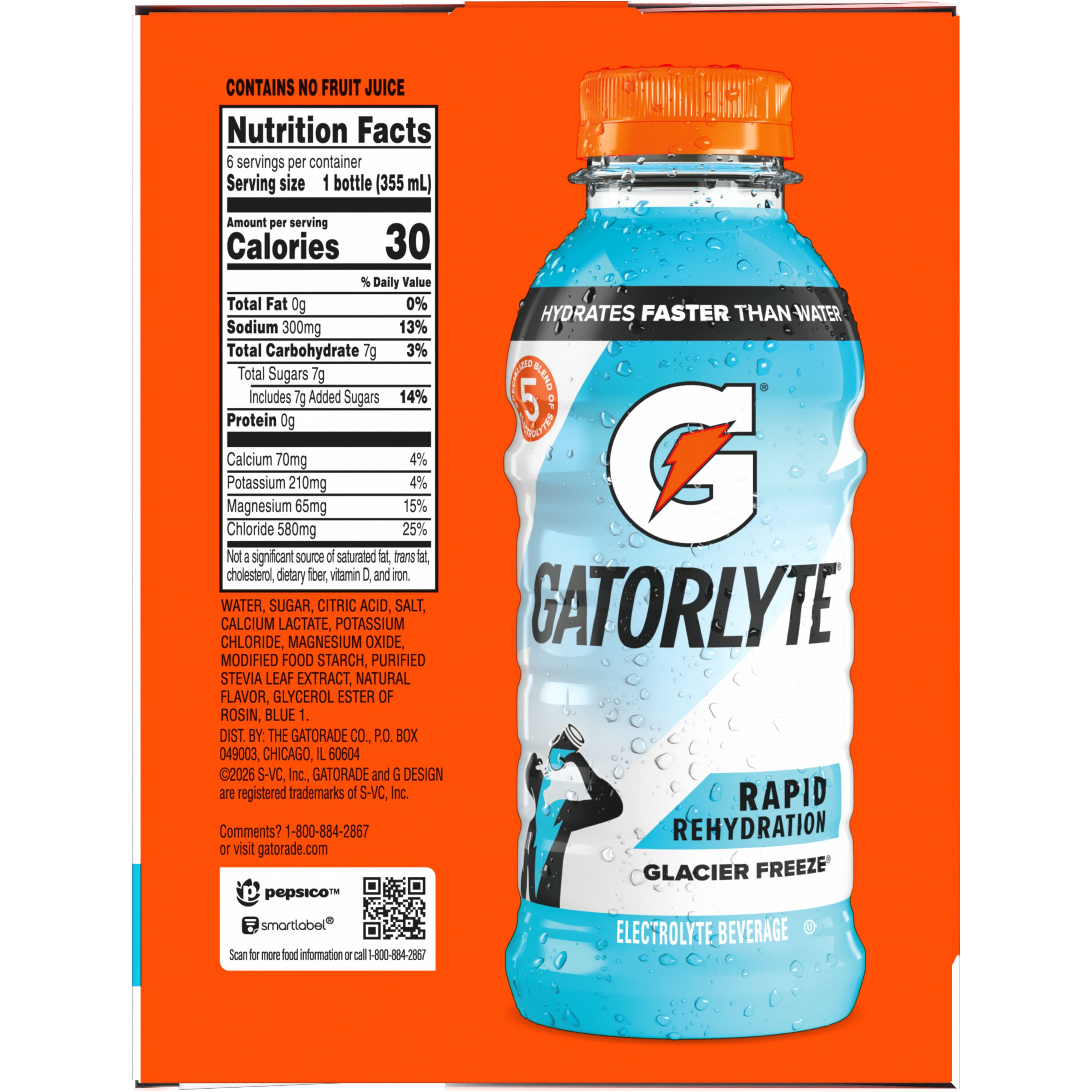 Gatorade, Gatorlyte, Rapid Rehydration, Glacier Freeze, Electrolyte Beverage thumbnail