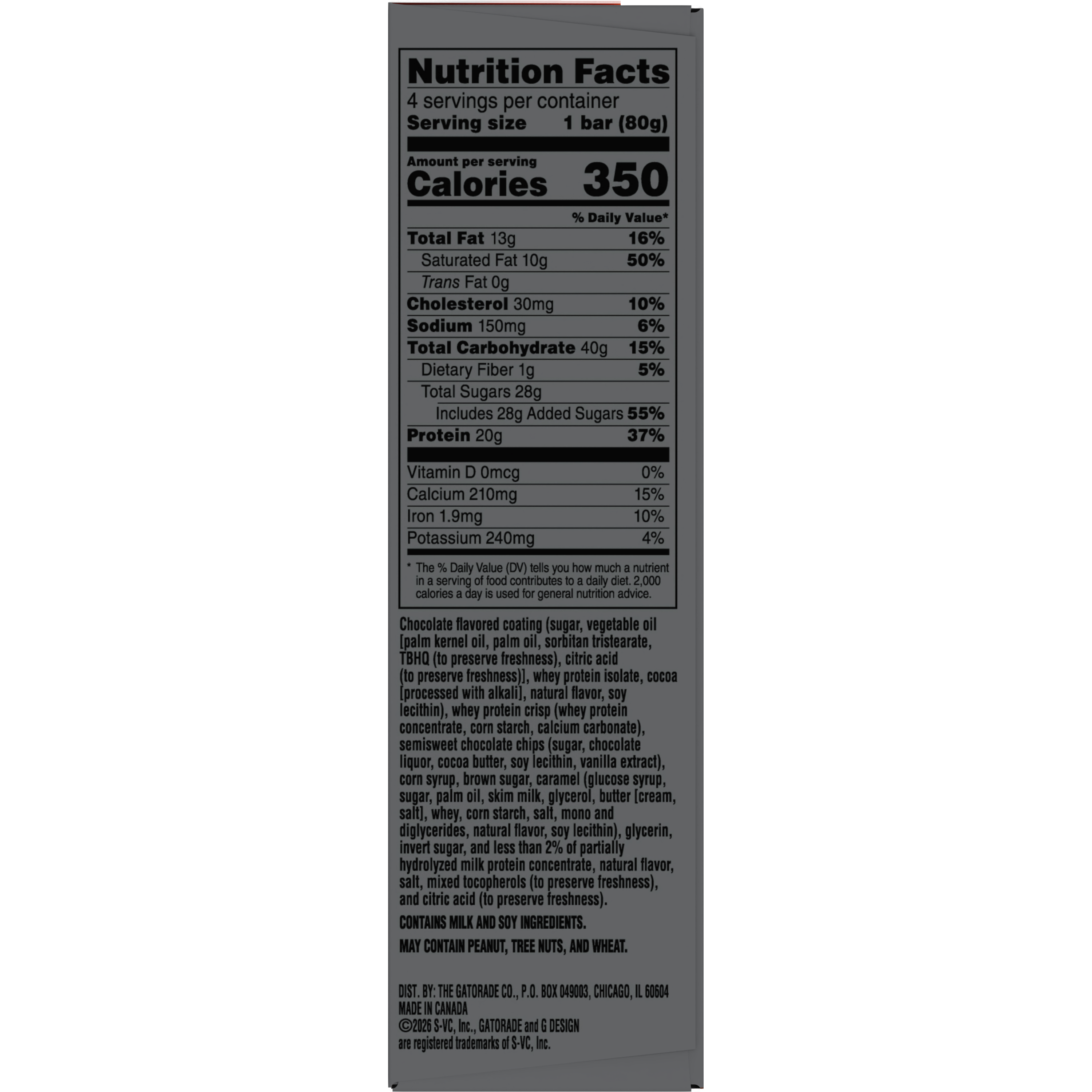 Gatorade, Chocolate Chip Flavored, Protein Bar thumbnail