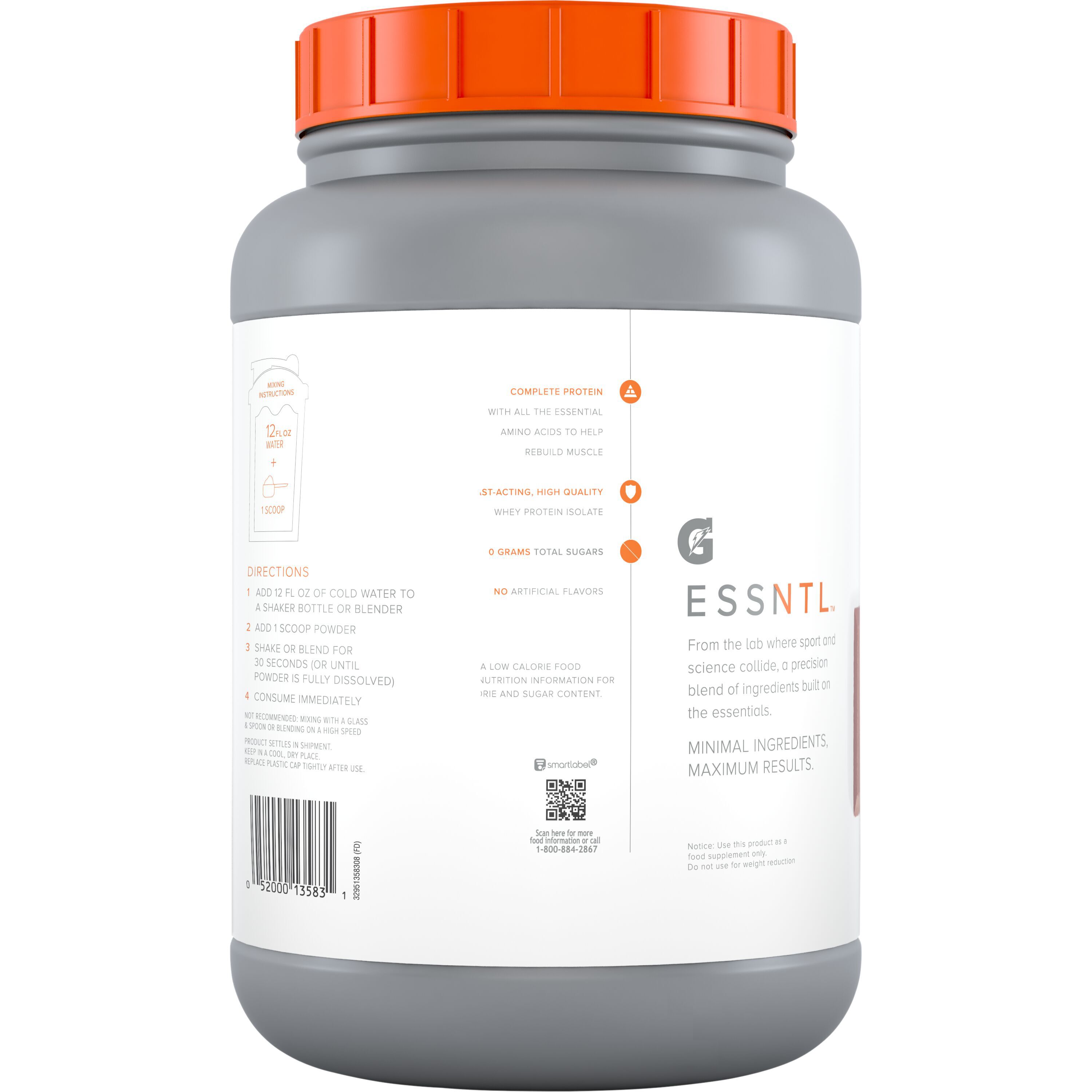 Gatorade, Essntl, Chocolate Flavored, Whey Isolate Protein Powder thumbnail