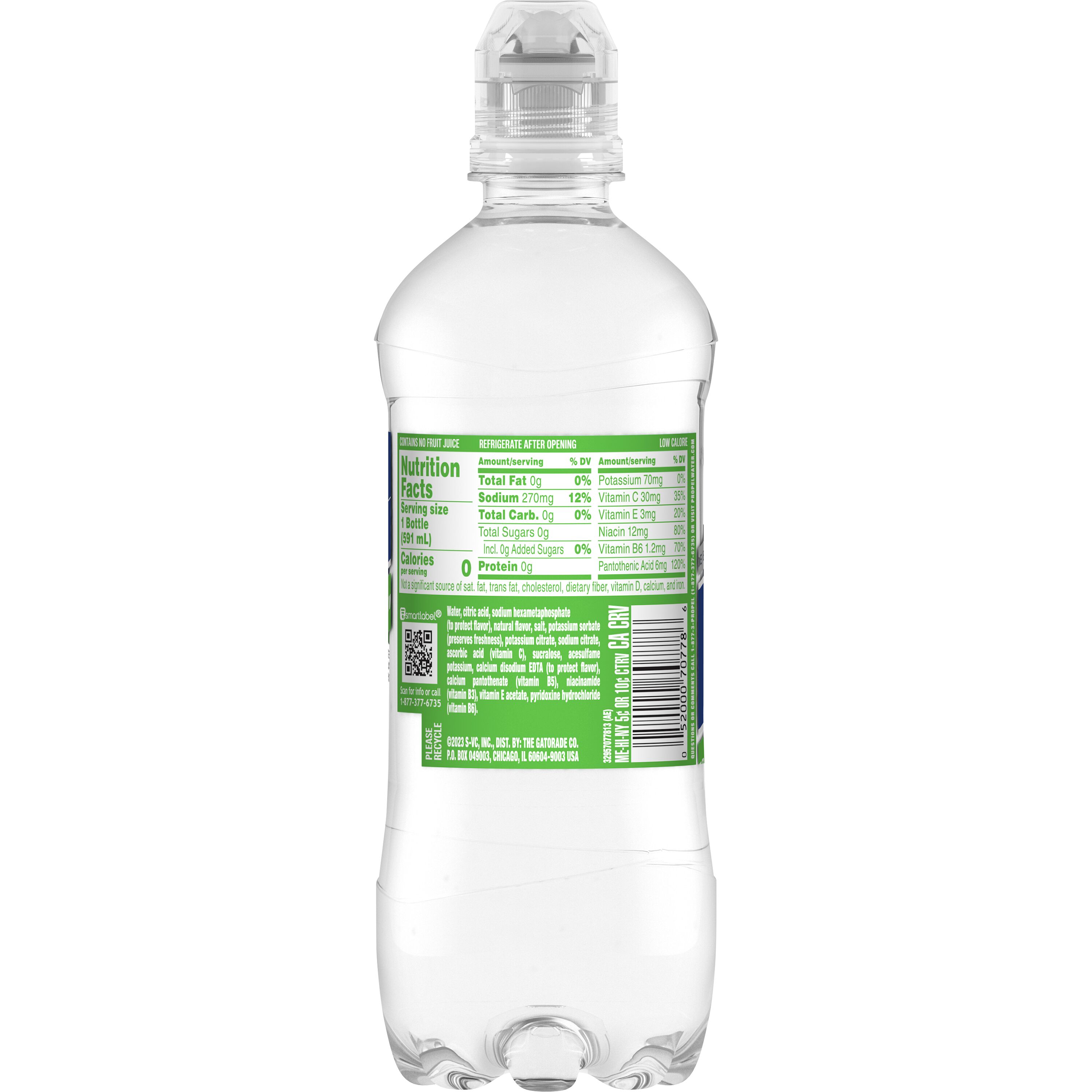 Propel, Zero Sugar, Kiwi Strawberry Flavored, Electrolyte Water Beverage thumbnail