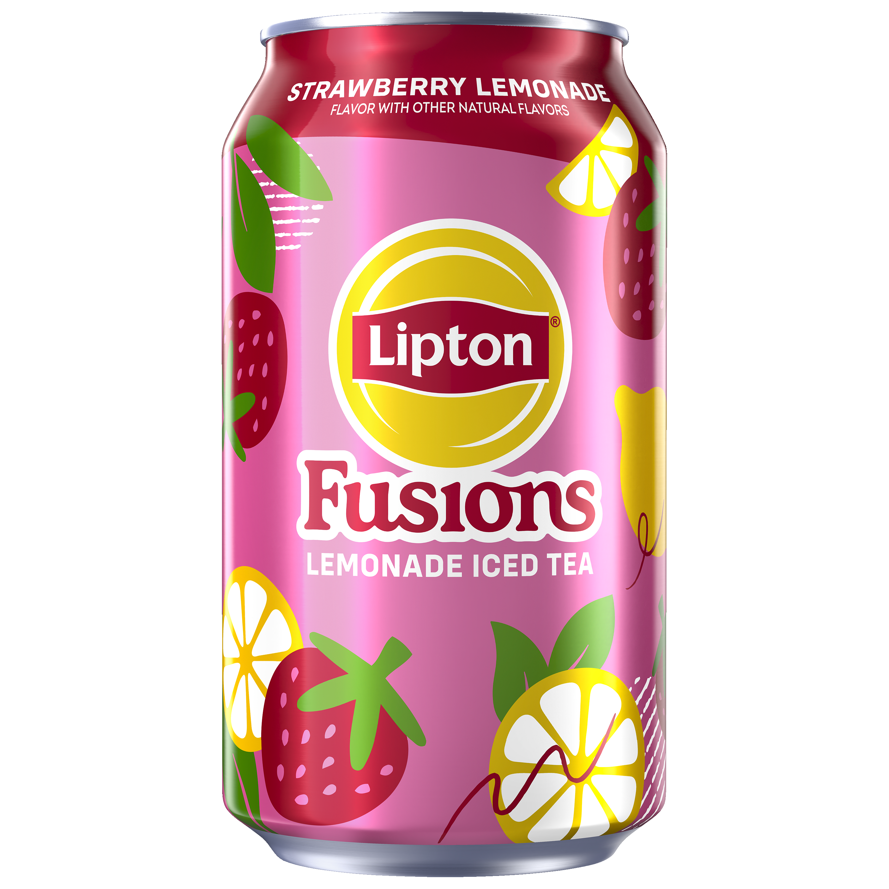 Lipton, Fusions, Strawberry Lemonade Flavor, Lemonade Iced Tea