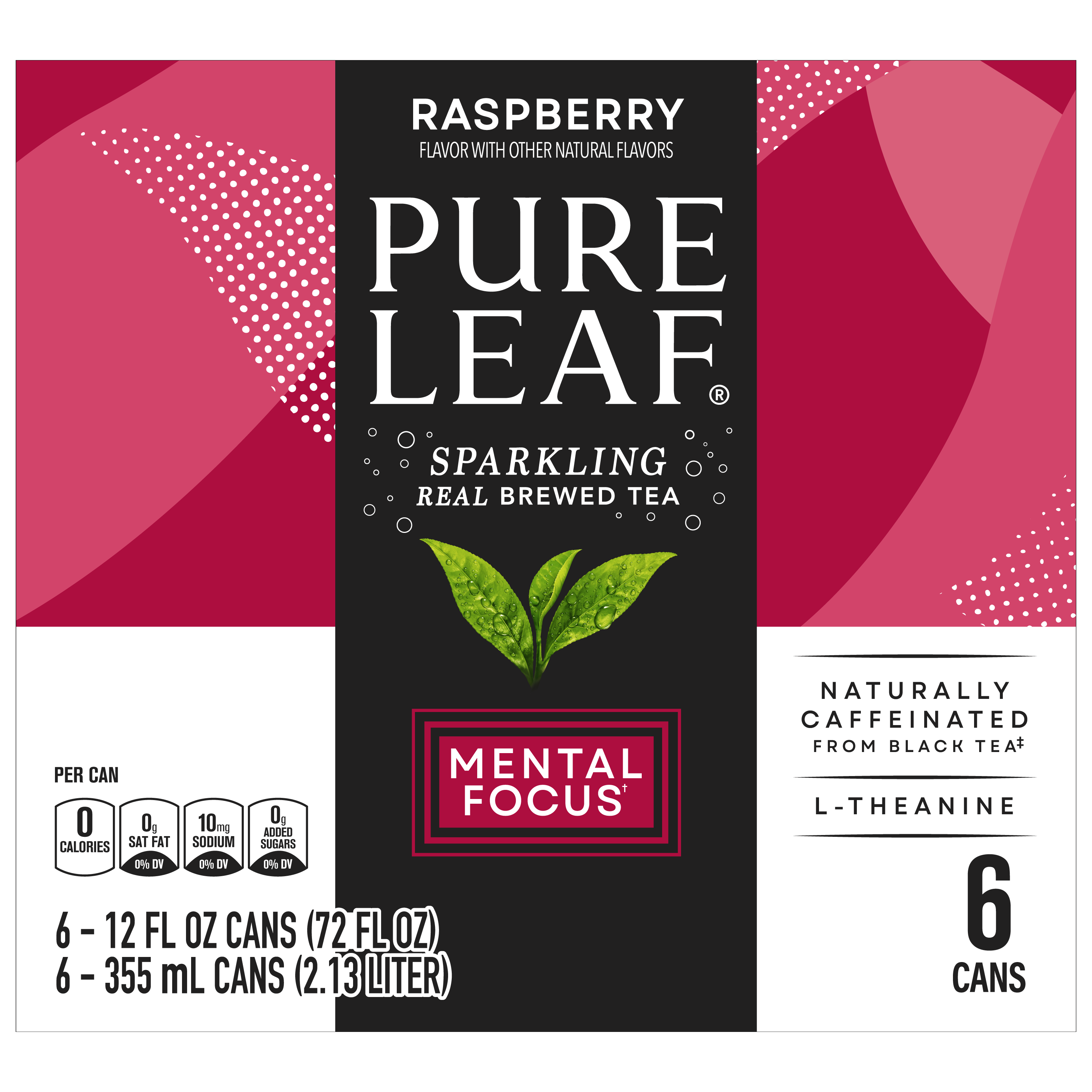 Pure Leaf, Raspberry Flavor, Sparkling Real Brewed Tea