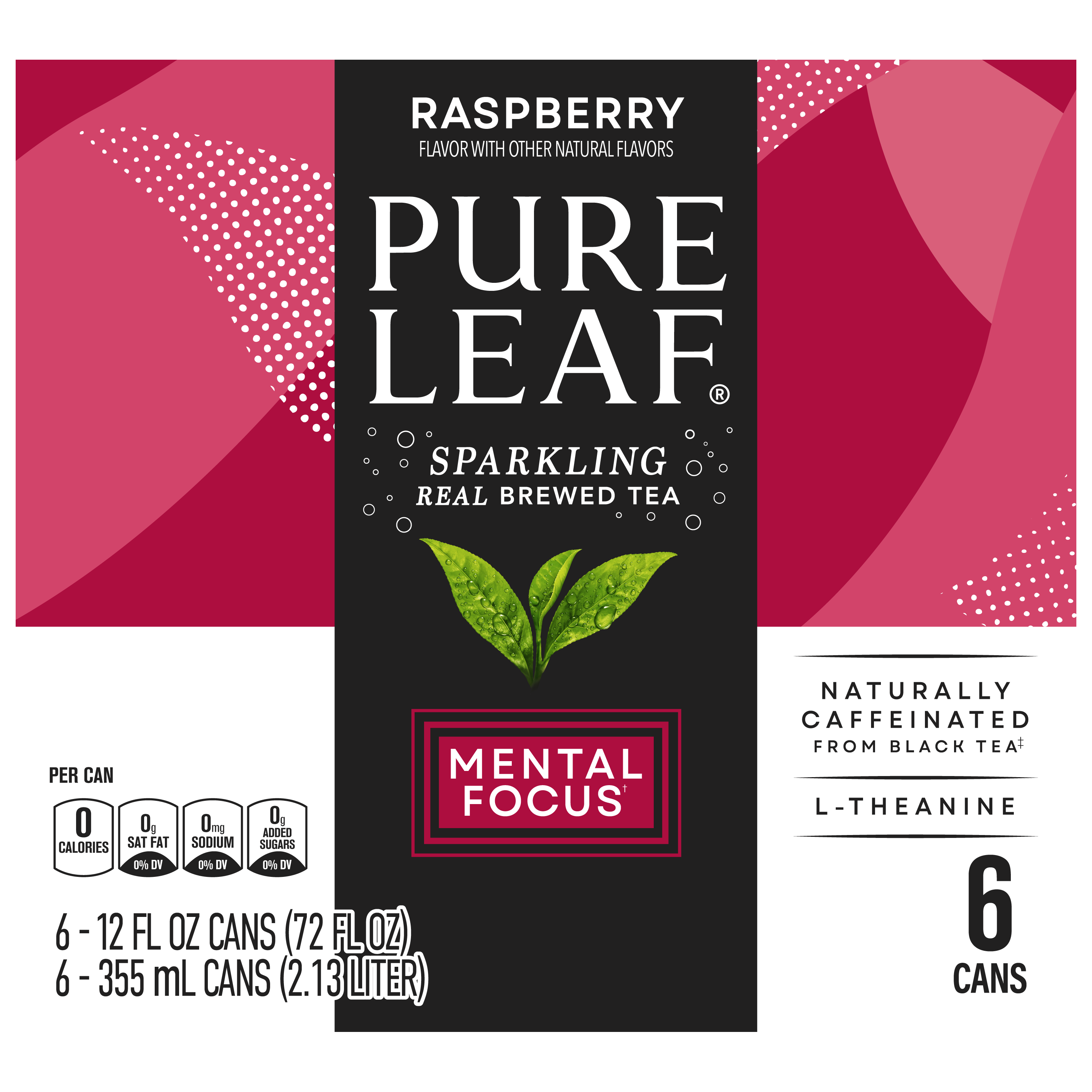 Pure Leaf, Raspberry Flavor, Sparkling Real Brewed Tea thumbnail