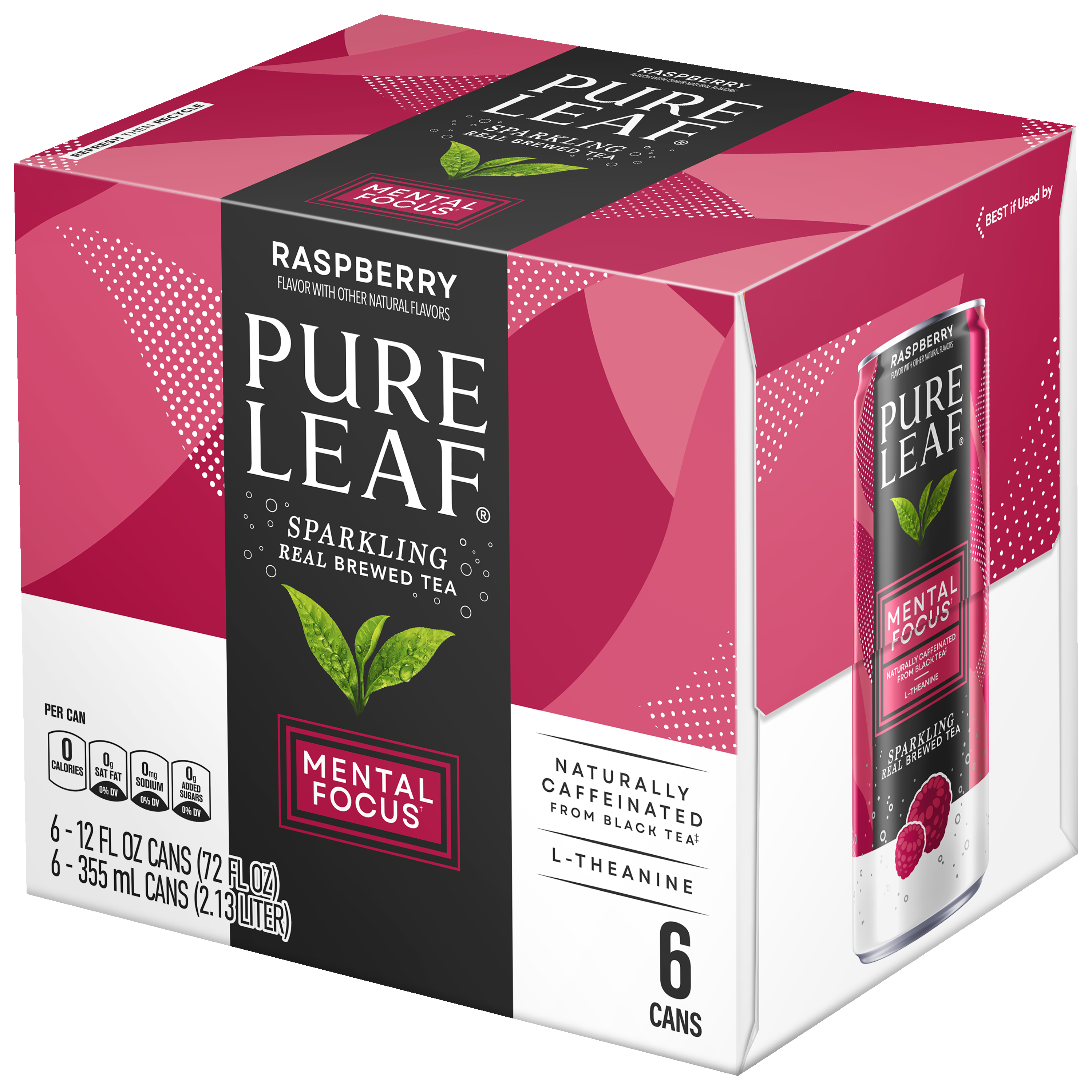 Pure Leaf, Raspberry Flavor, Sparkling Real Brewed Tea thumbnail