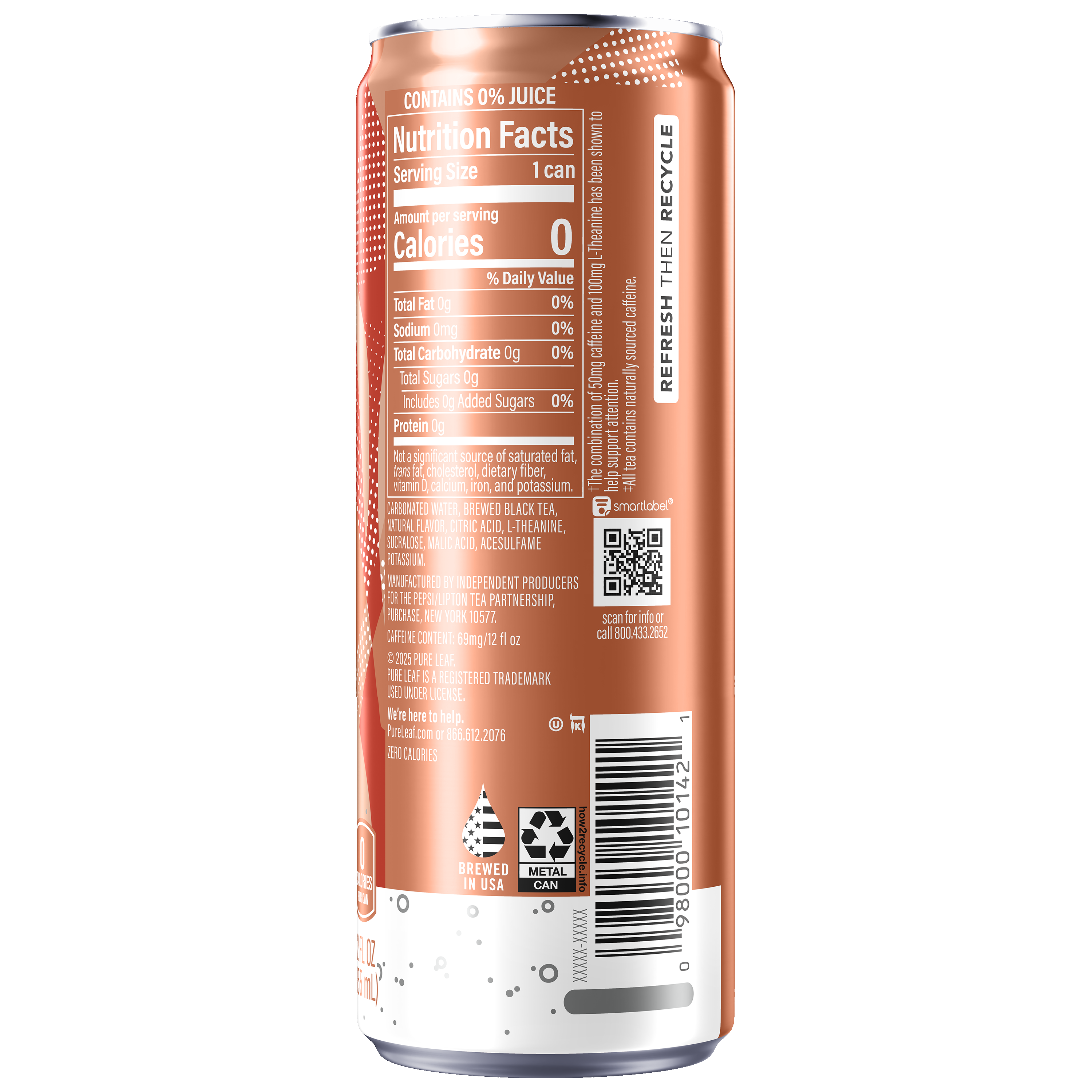 Pure Leaf, Peach Flavor, Sparkling Real Brewed Tea thumbnail