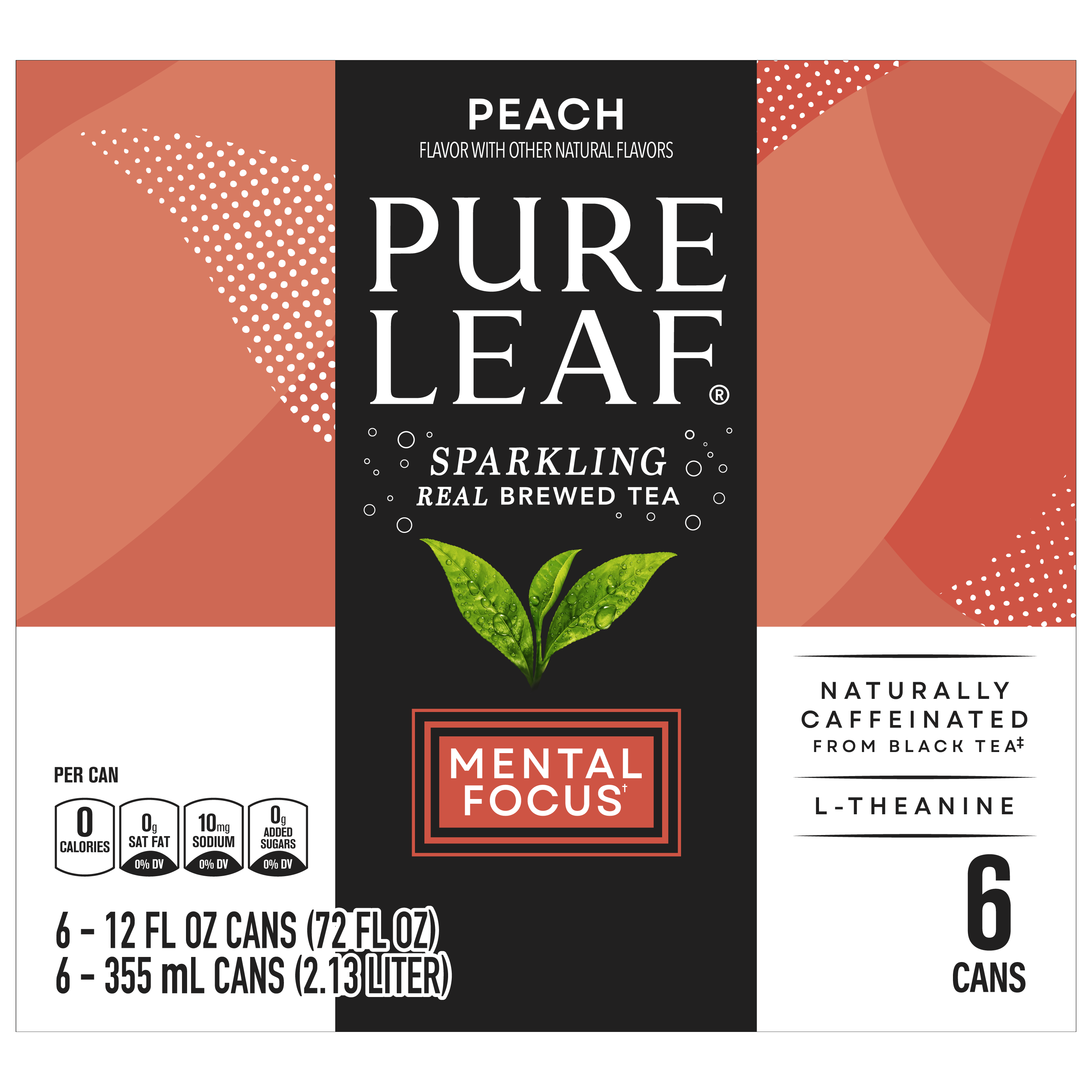 Pure Leaf, Peach Flavor, Sparkling Real Brewed Tea thumbnail