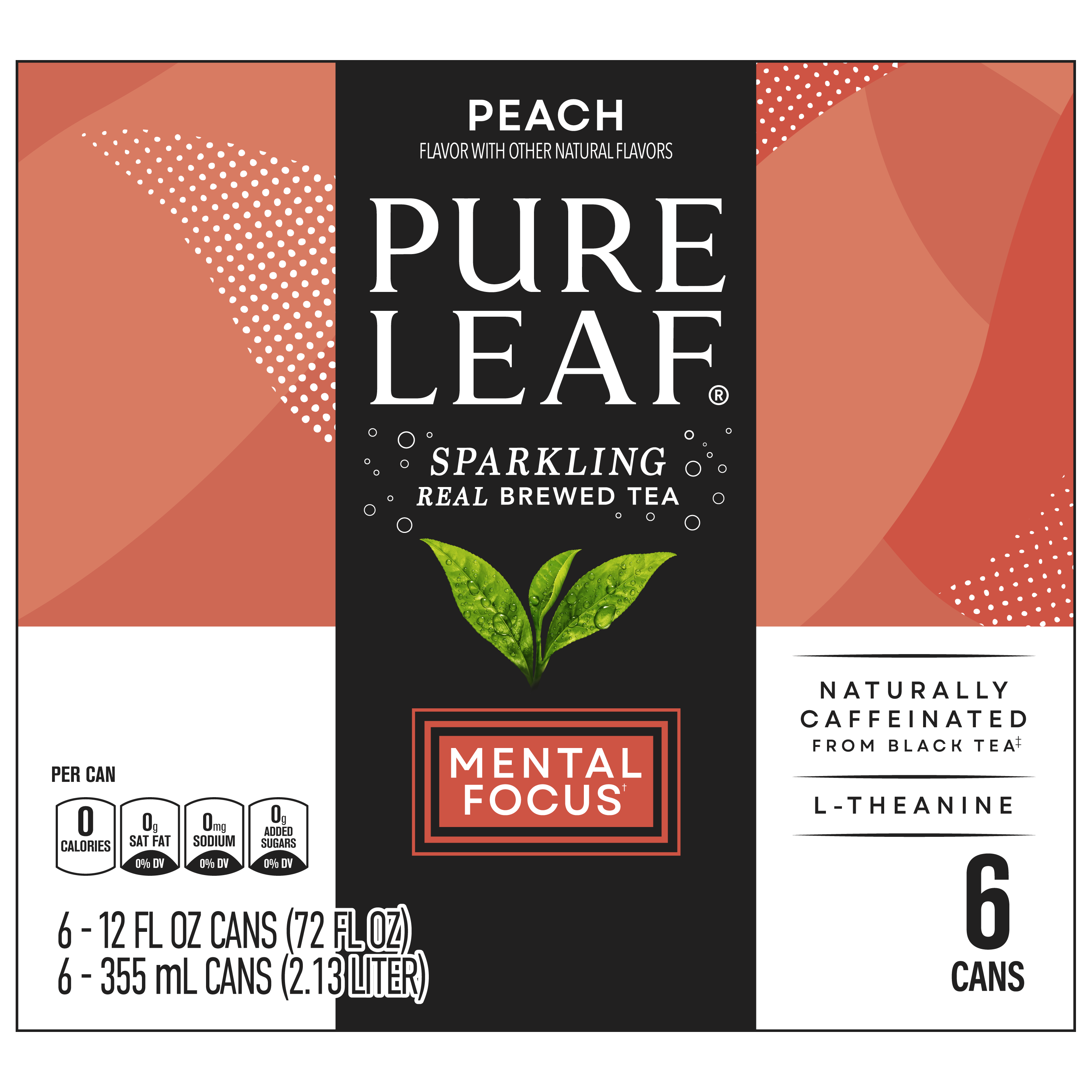 Pure Leaf, Peach Flavor, Sparkling Real Brewed Tea