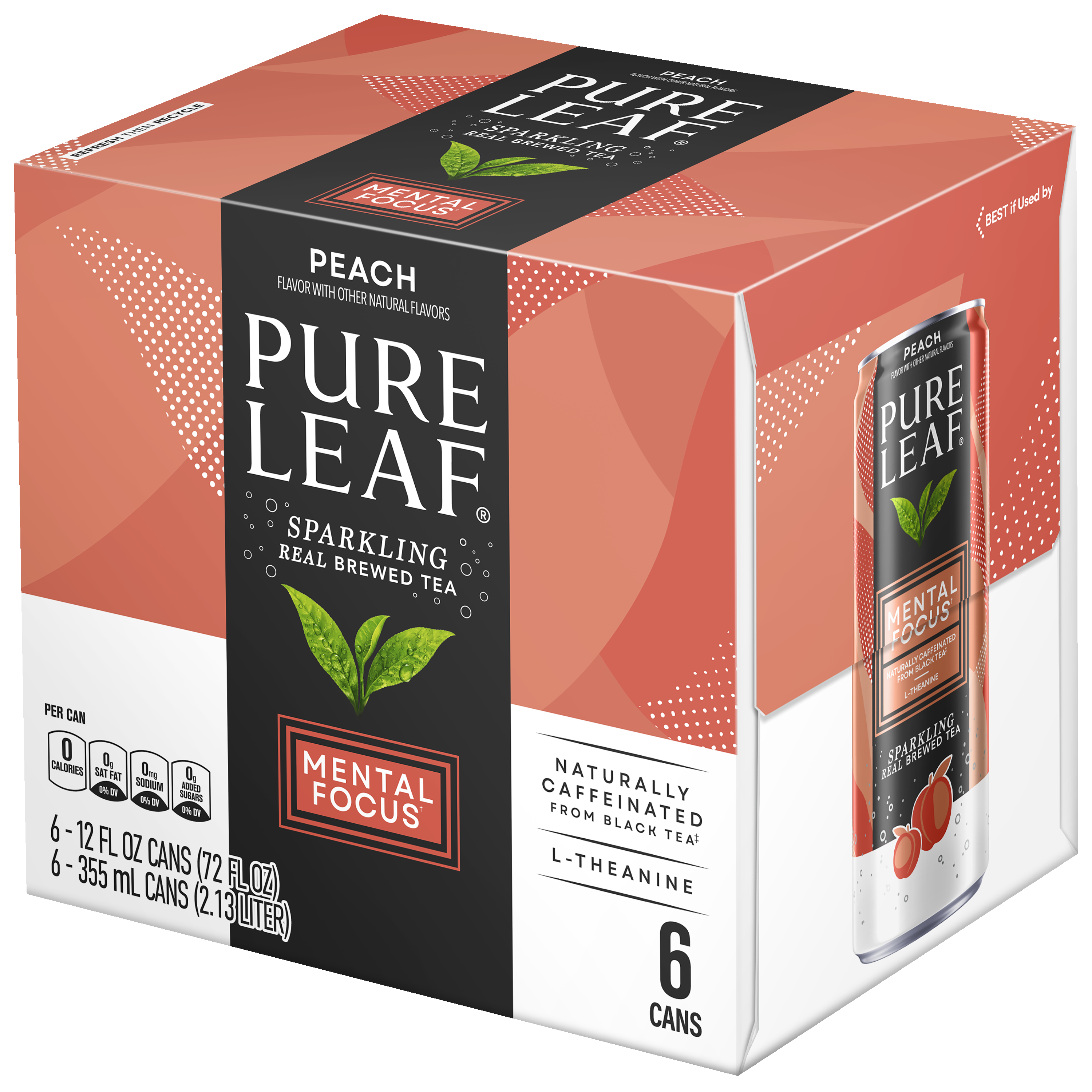 Pure Leaf, Peach Flavor, Sparkling Real Brewed Tea thumbnail