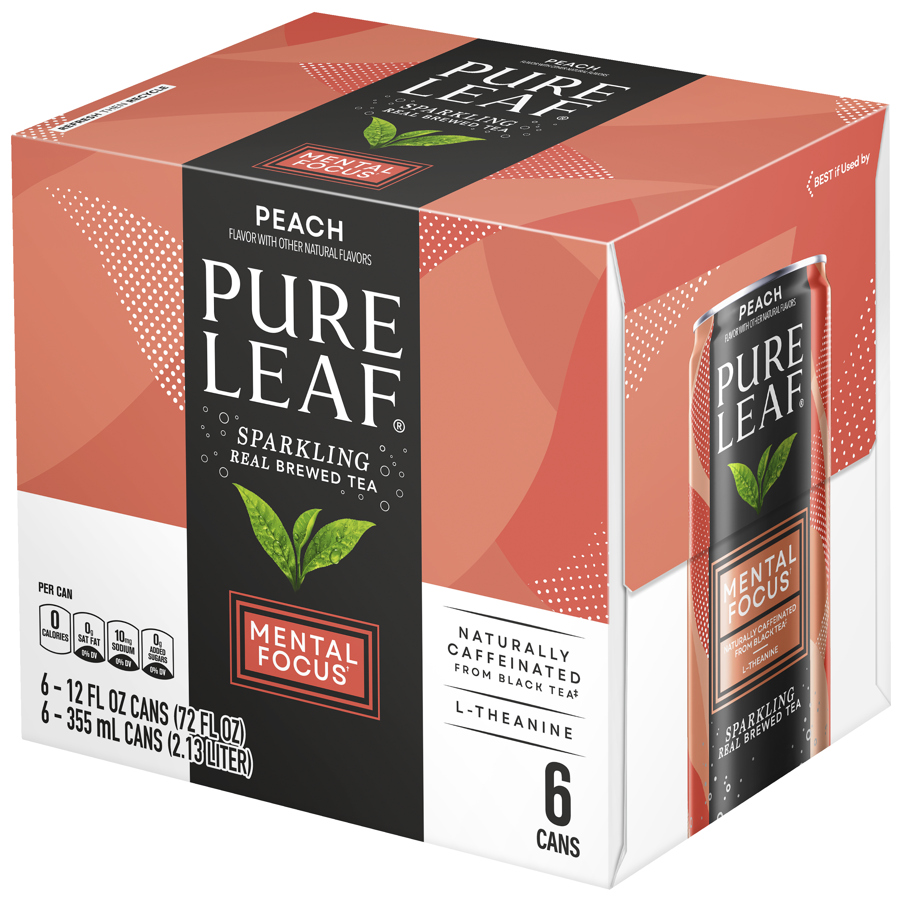 Pure Leaf, Peach Flavor, Sparkling Real Brewed Tea thumbnail
