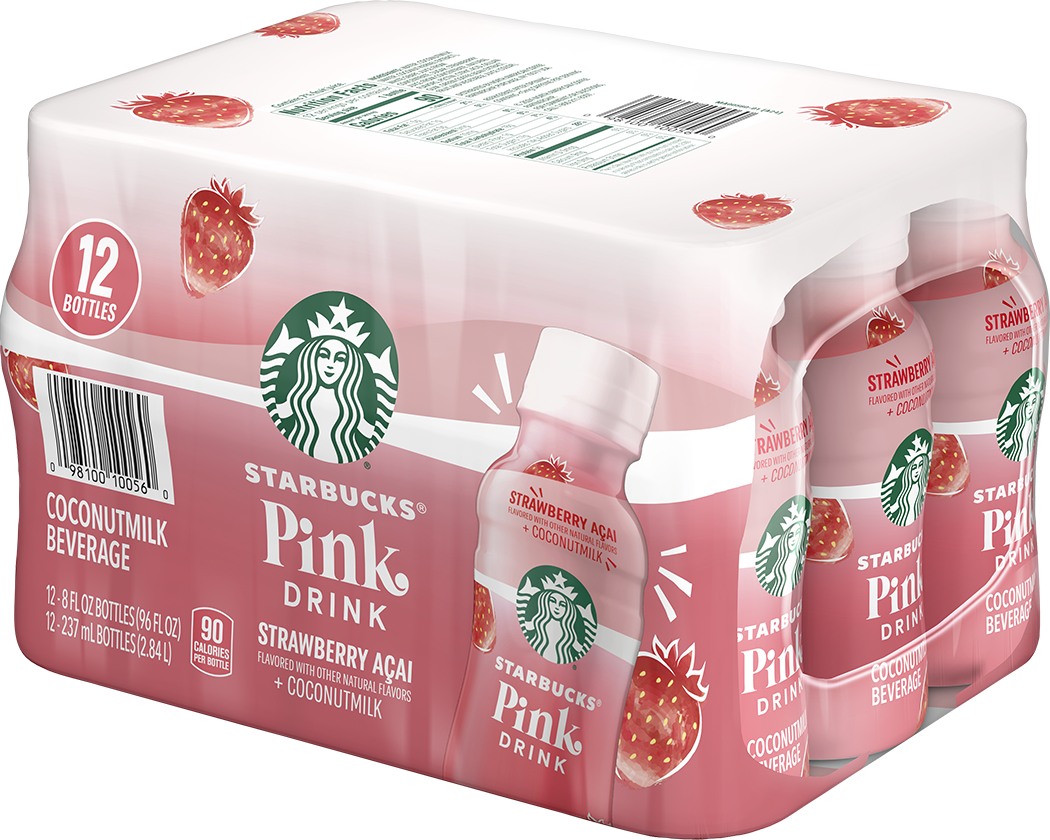 Starbucks, Pink Drink, Strawberry Acai Flavored, Coconut Milk Beverage thumbnail