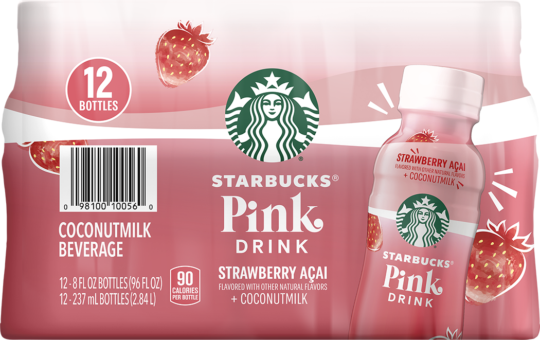 Starbucks, Pink Drink, Strawberry Acai Flavored, Coconut Milk Beverage thumbnail