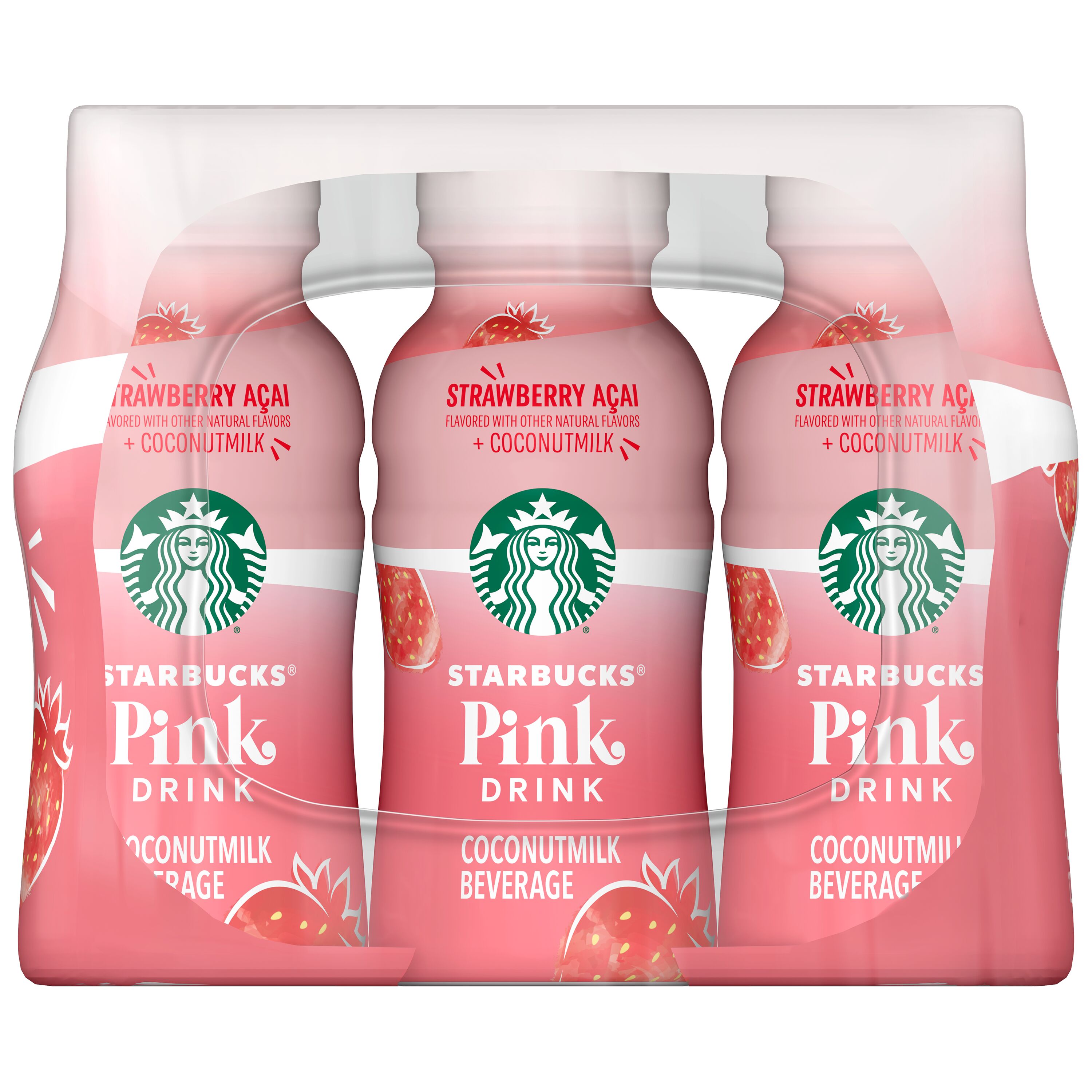 Starbucks, Pink Drink, Strawberry Acai Flavored, Coconut Milk Beverage thumbnail