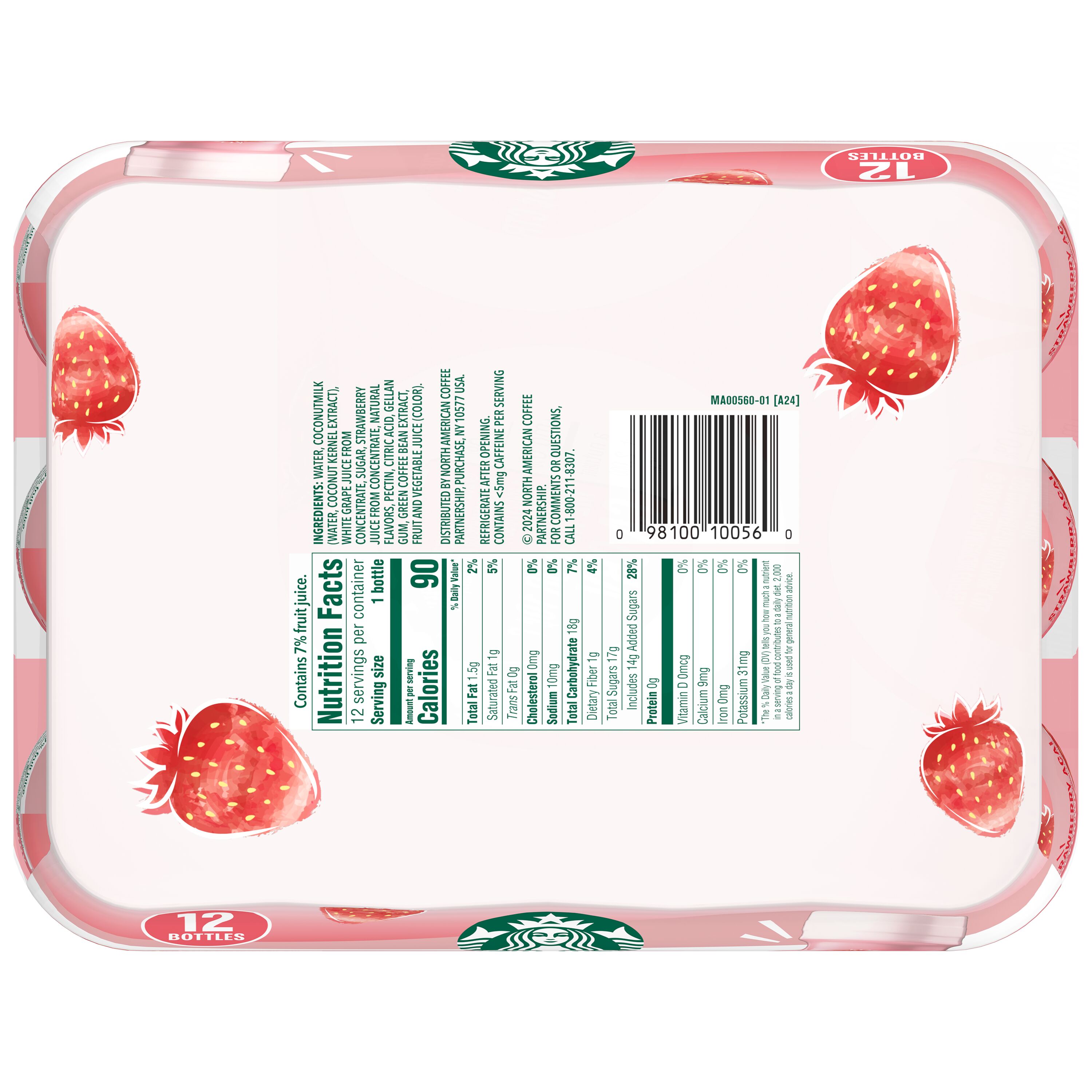 Starbucks, Pink Drink, Strawberry Acai Flavored, Coconut Milk Beverage thumbnail