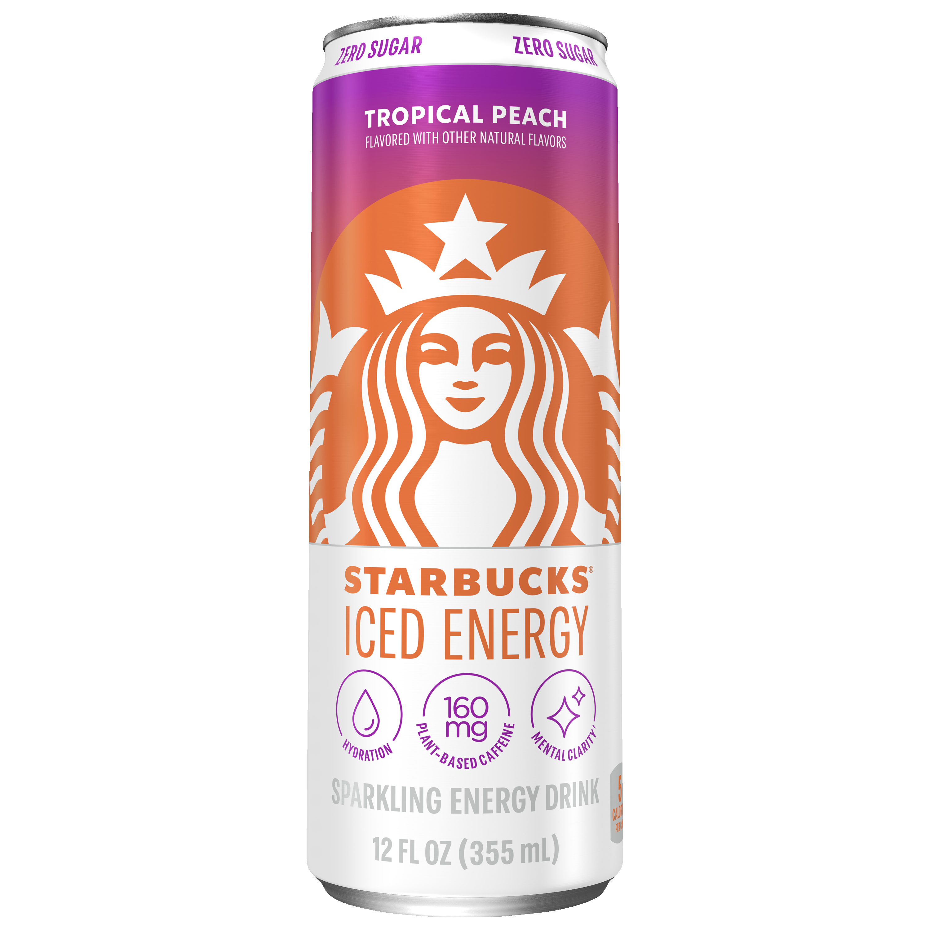 Starbucks, Iced Energy, Zero Sugar, Tropical Peach Flavored, Sparkling Energy Drink thumbnail