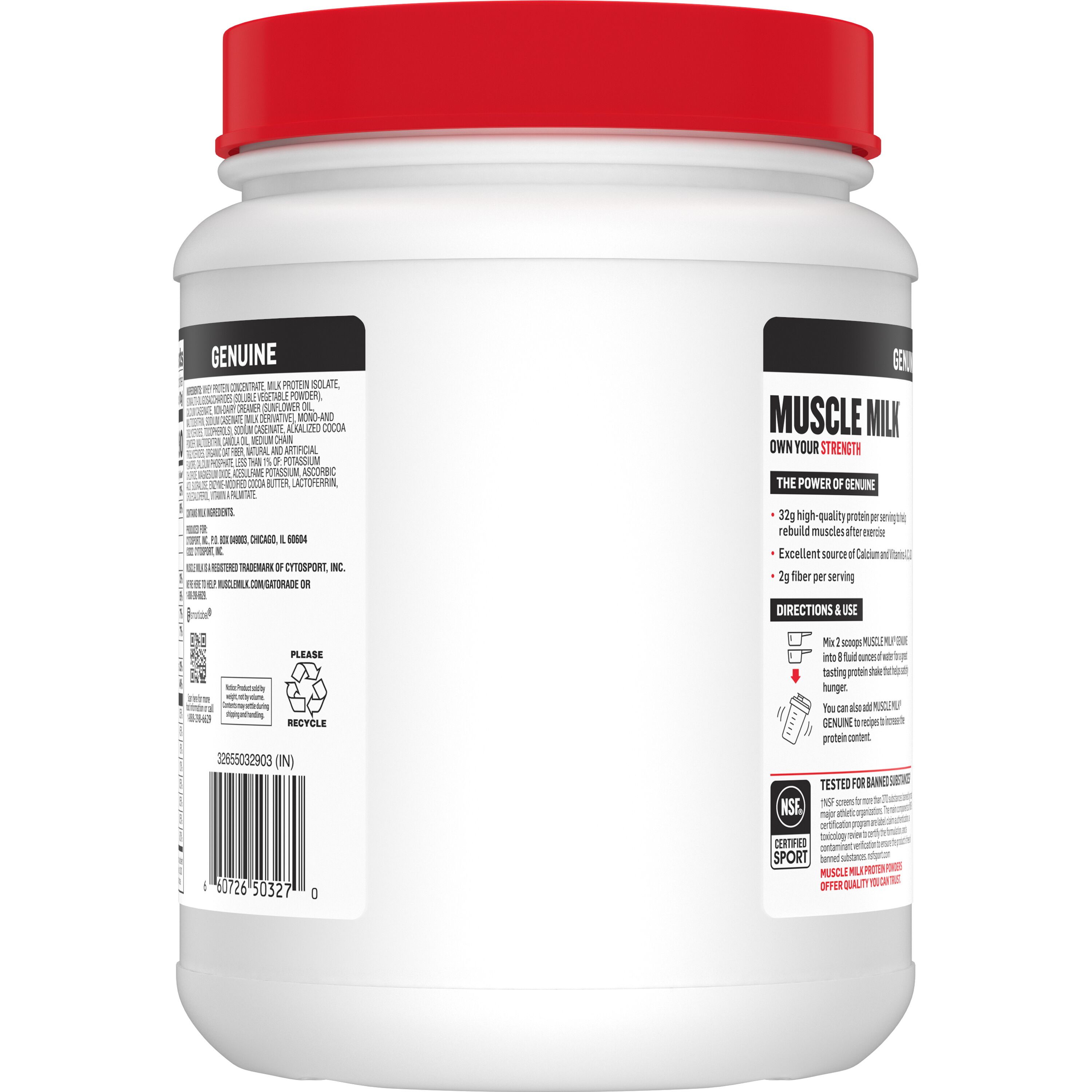 Muscle Milk, Genuine, Chocolate Artificially Flavored, Protein Powder thumbnail