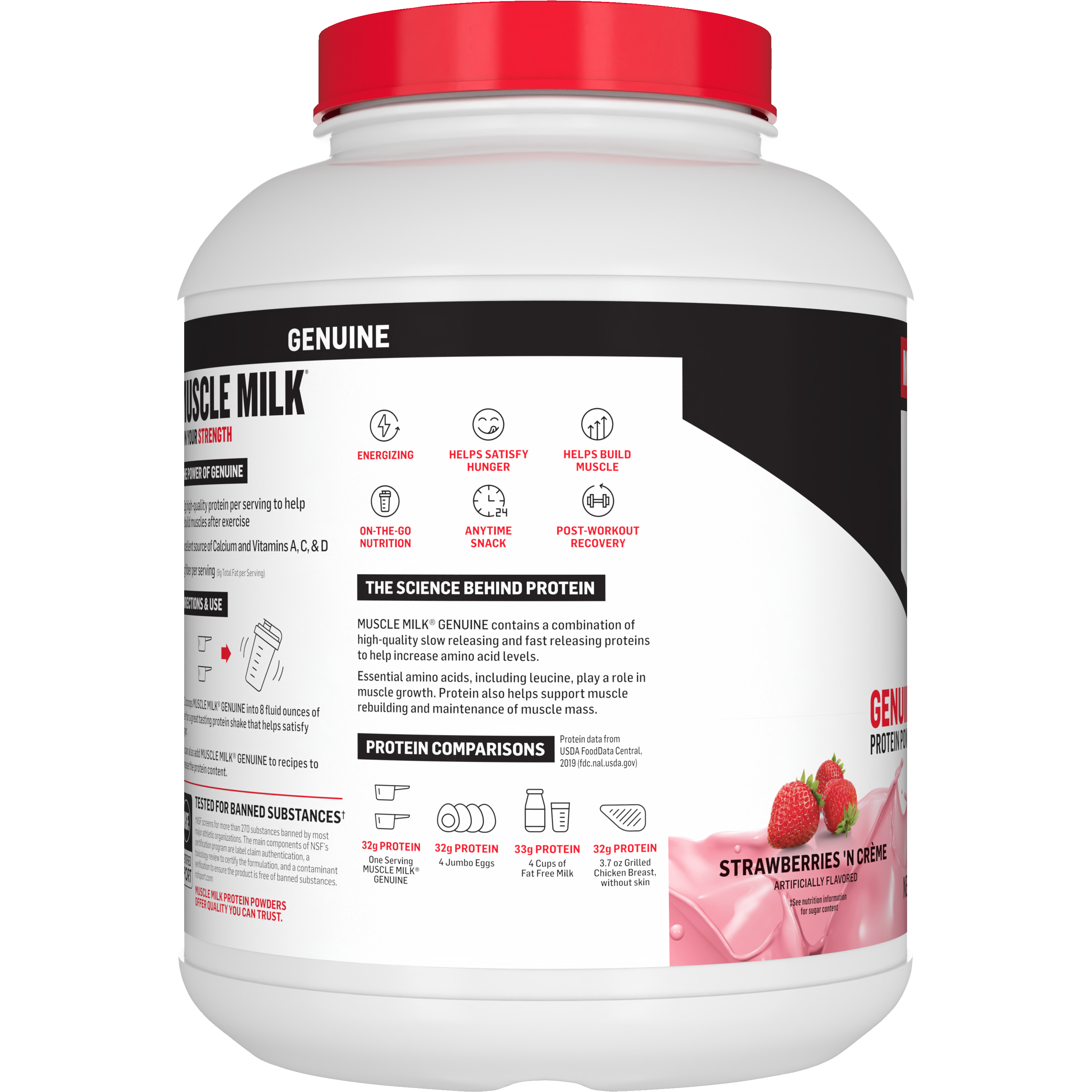 Muscle Milk, Genuine, Strawberries 'N Creme Artificially Flavored, Protein Powder thumbnail