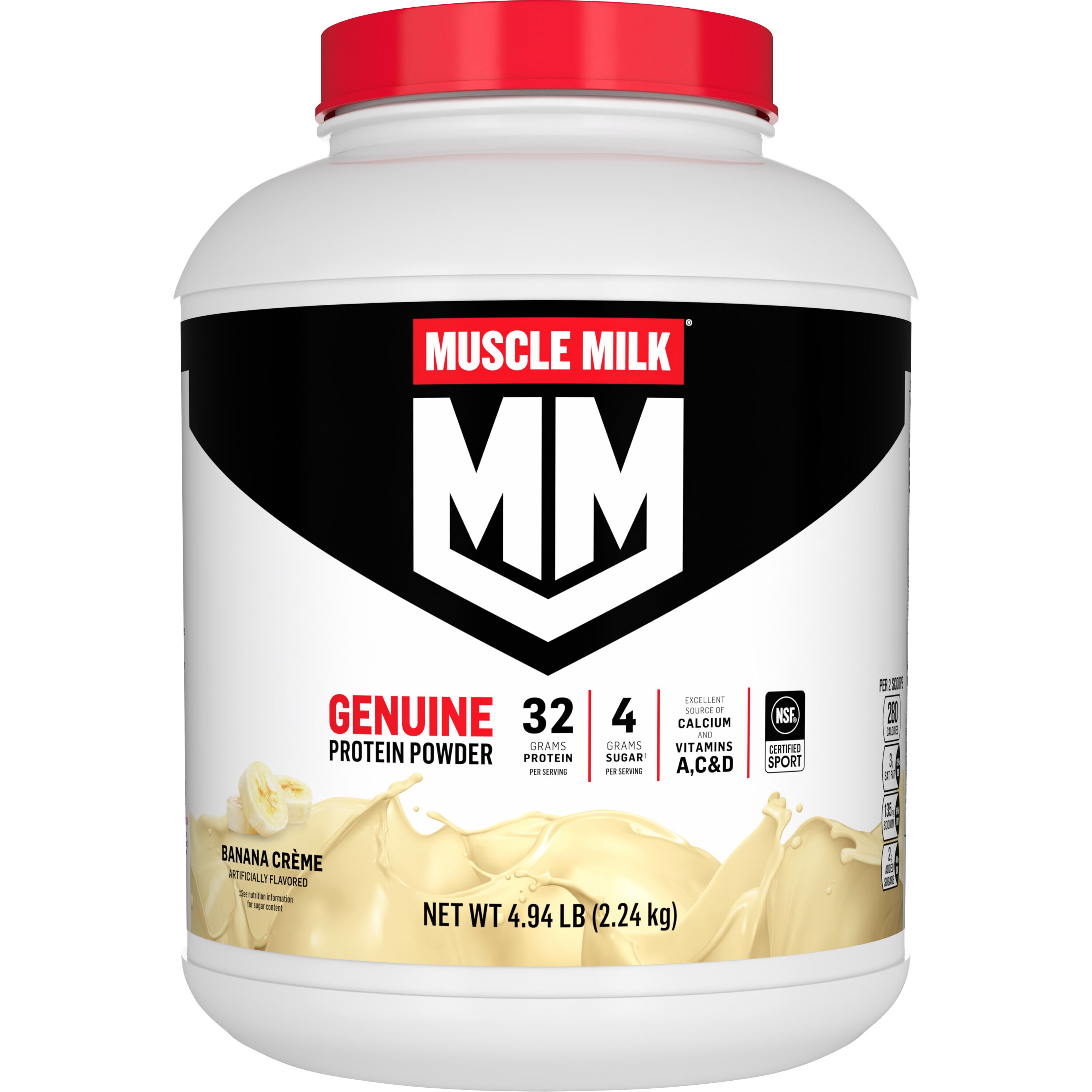 Muscle Milk, Genuine, Banana Creme Artificially Flavored, Protein Powder
