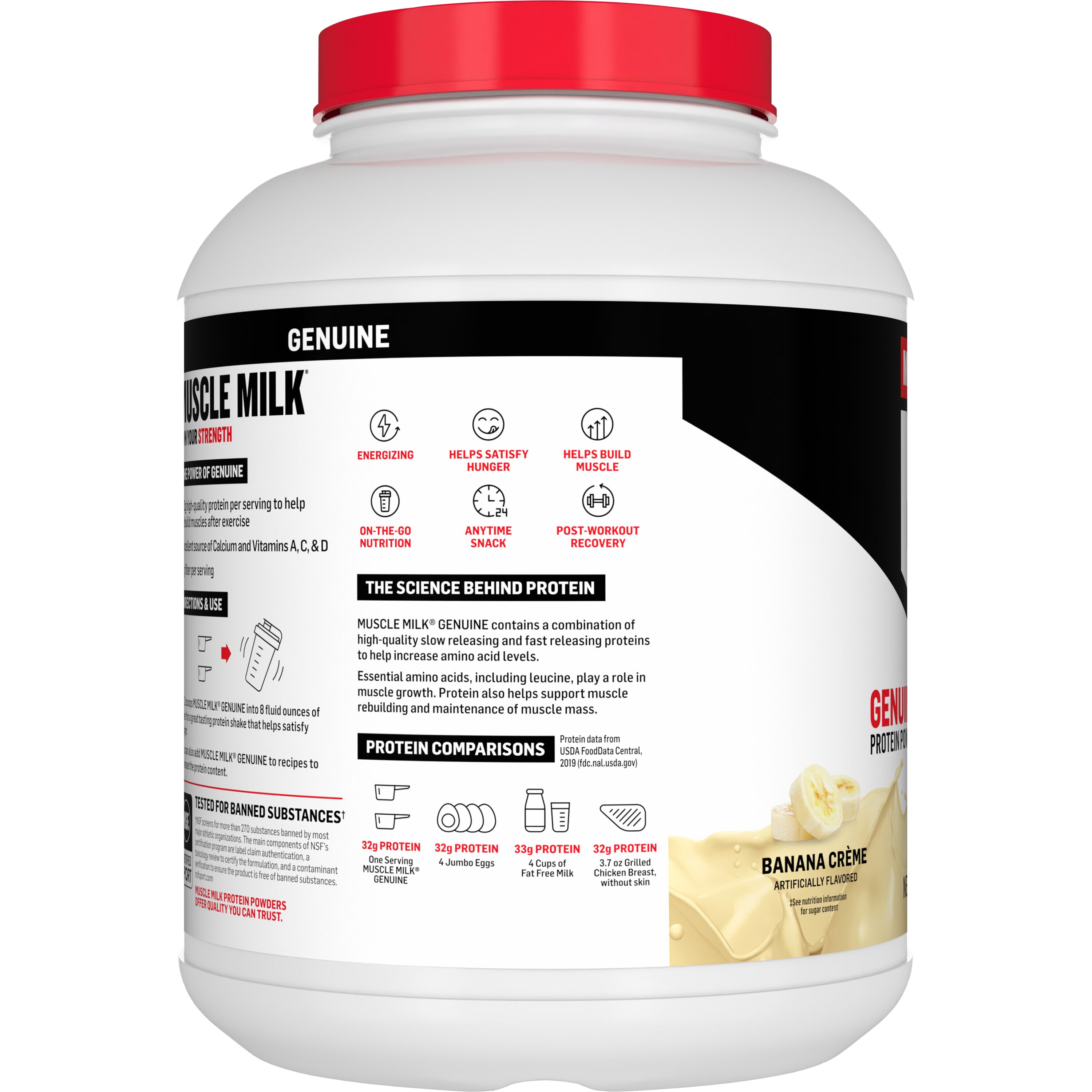 Muscle Milk, Genuine, Banana Creme Artificially Flavored, Protein Powder thumbnail