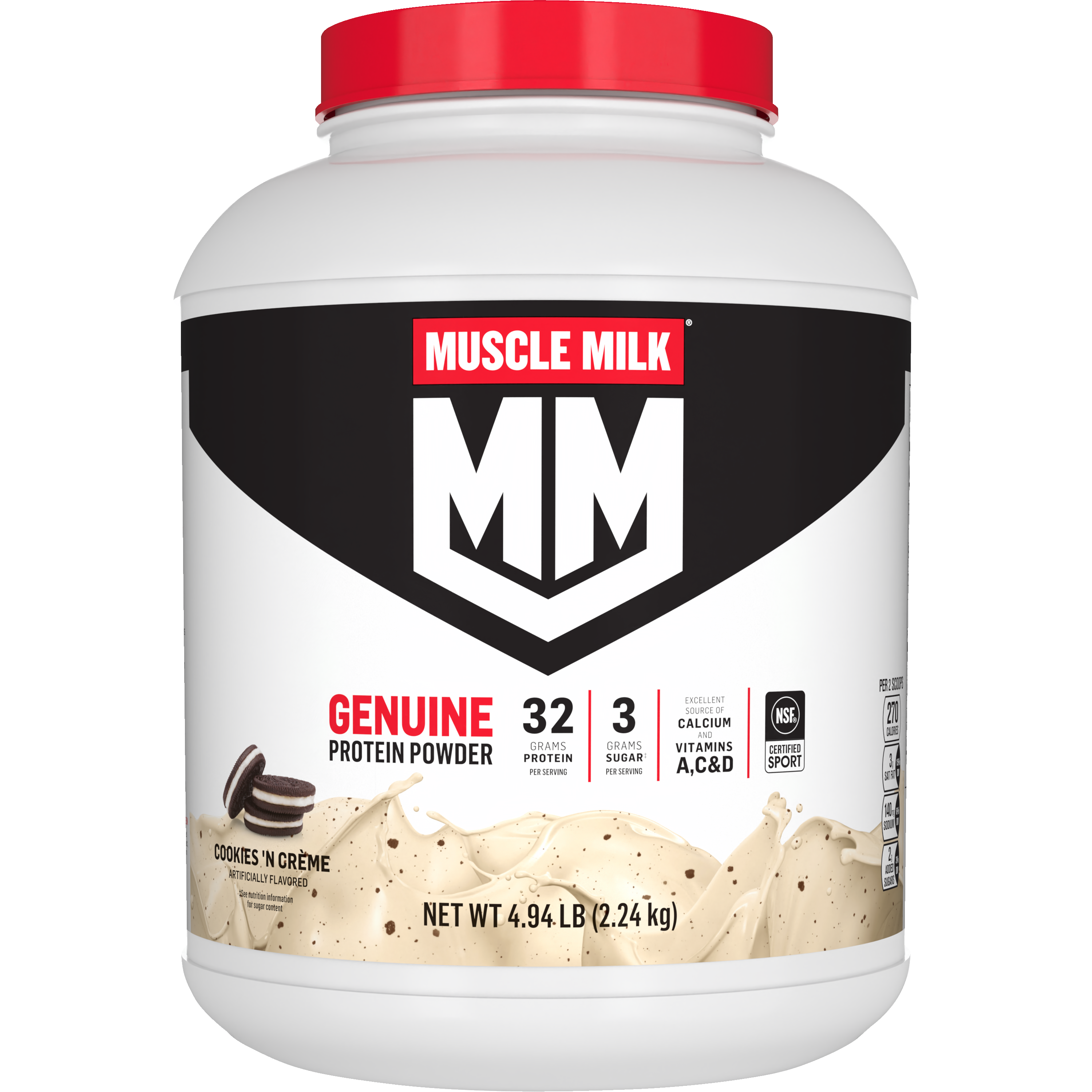 Muscle Milk, Genuine, Cookies 'N Creme Artificially Flavored, Protein Powder