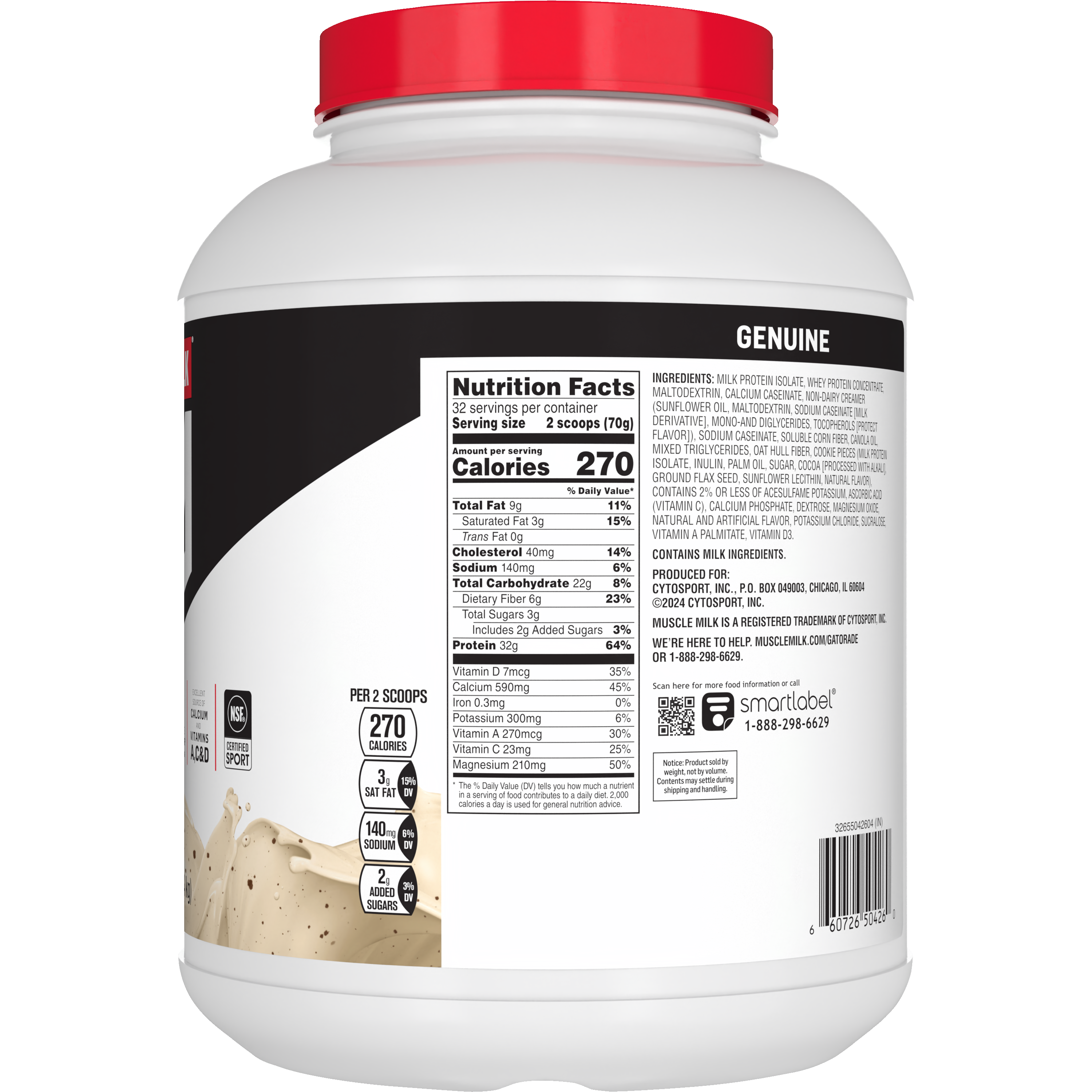 Muscle Milk, Genuine, Cookies 'N Creme Artificially Flavored, Protein Powder thumbnail