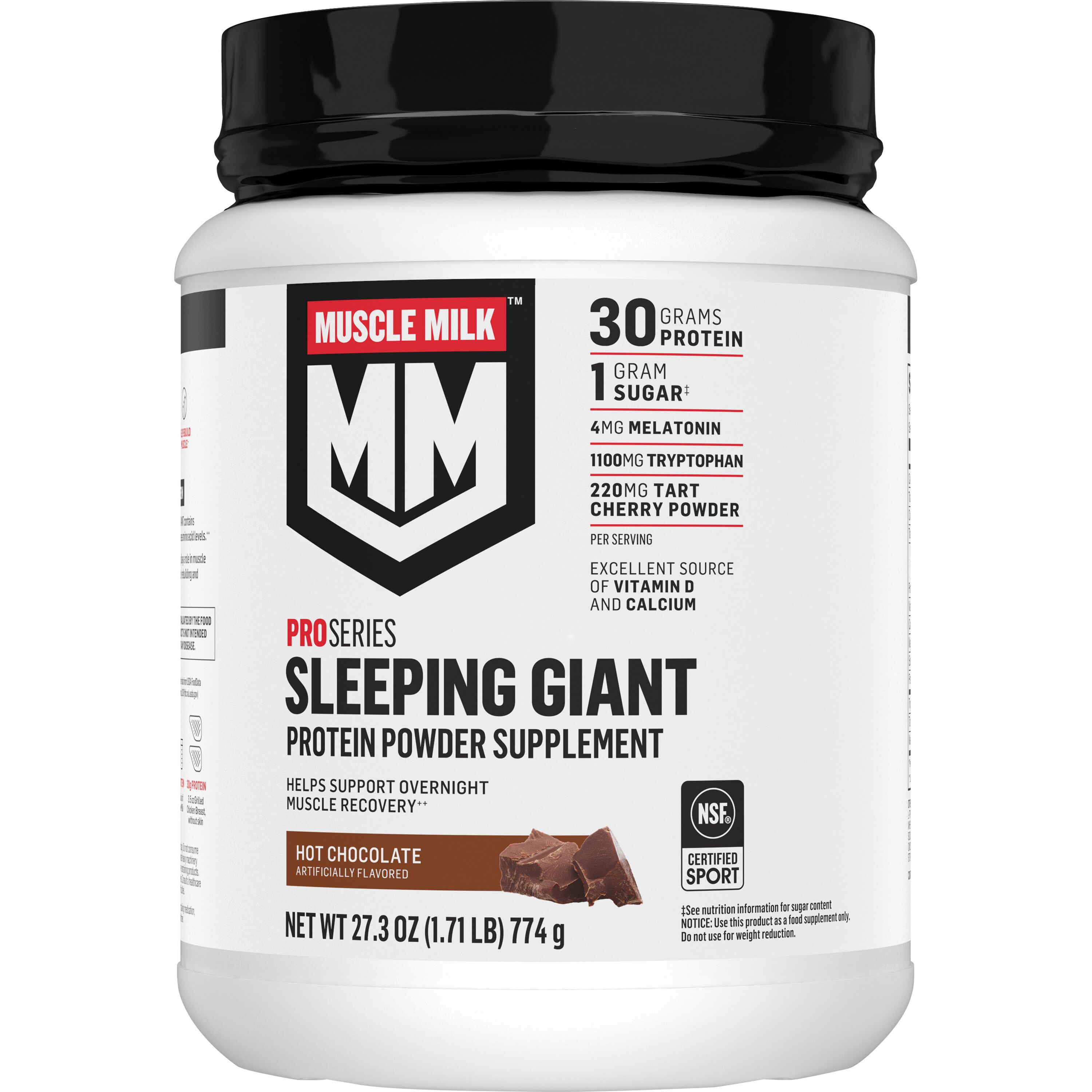 Muscle Milk, Pro Series, Sleeping Giant, Hot Chocolate Artificially Flavored, Protein Powder Supplement