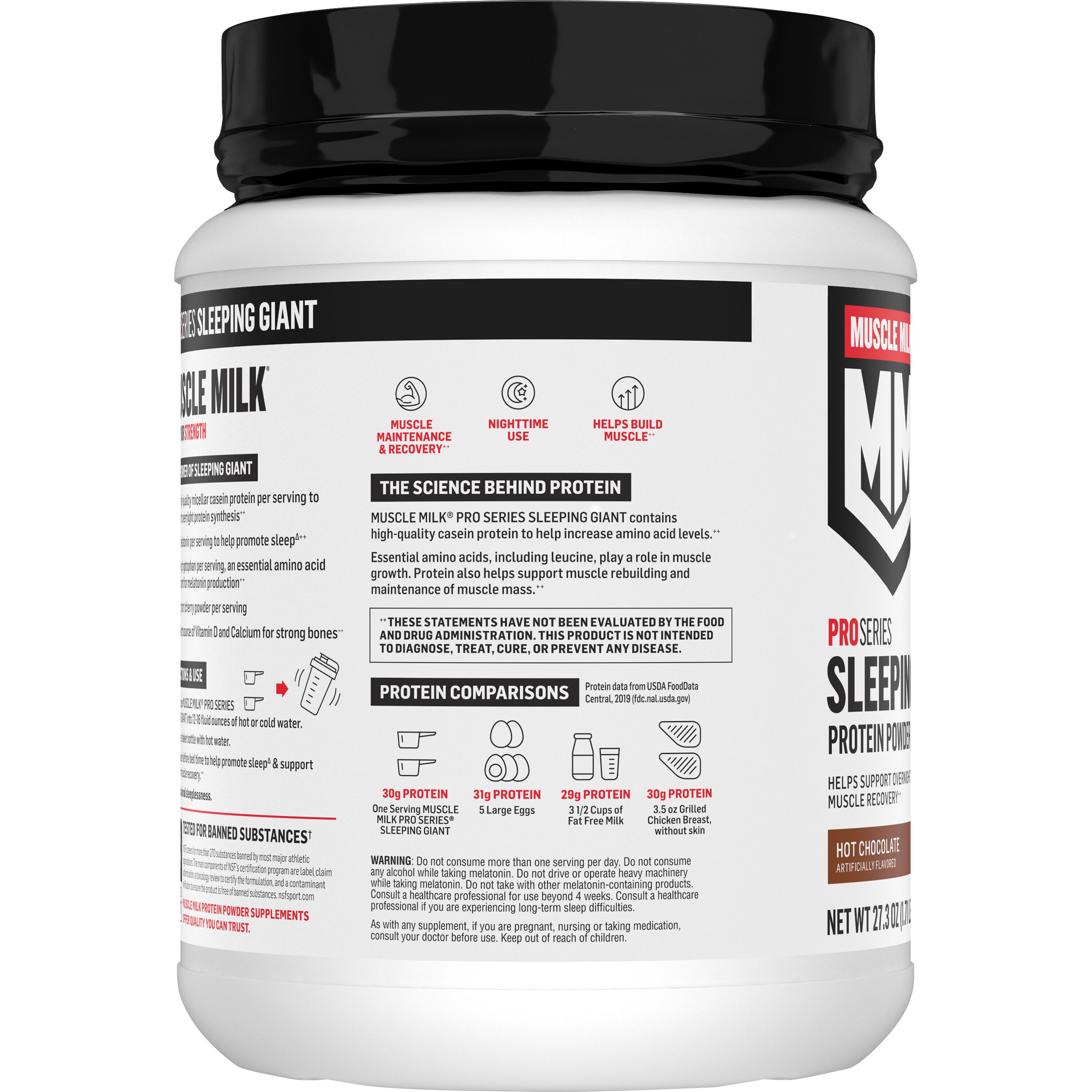 Muscle Milk, Pro Series, Sleeping Giant, Hot Chocolate Artificially Flavored, Protein Powder Supplement thumbnail