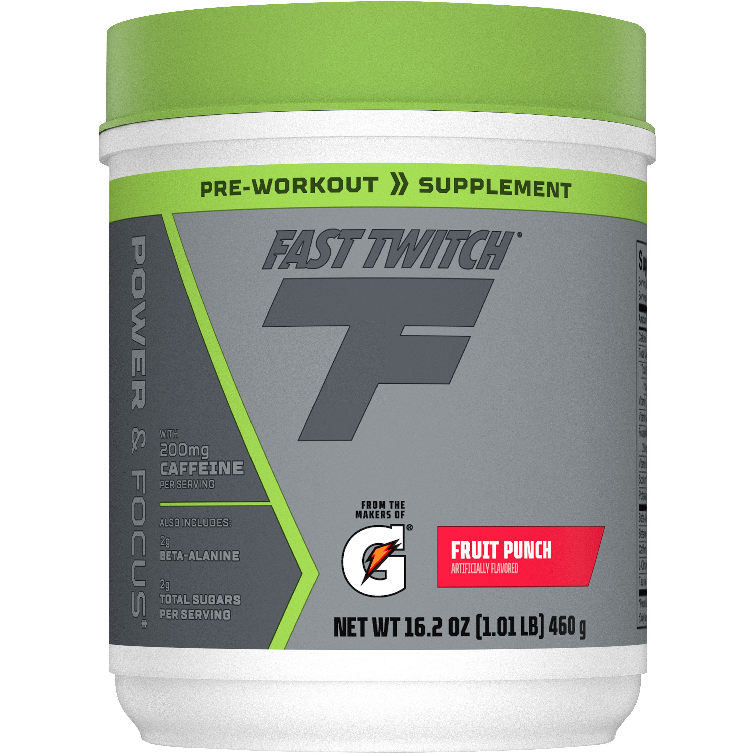 Cytosport, Fast Twitch, Fruit Punch Artificially Flavored, Pre-Workout Supplement
